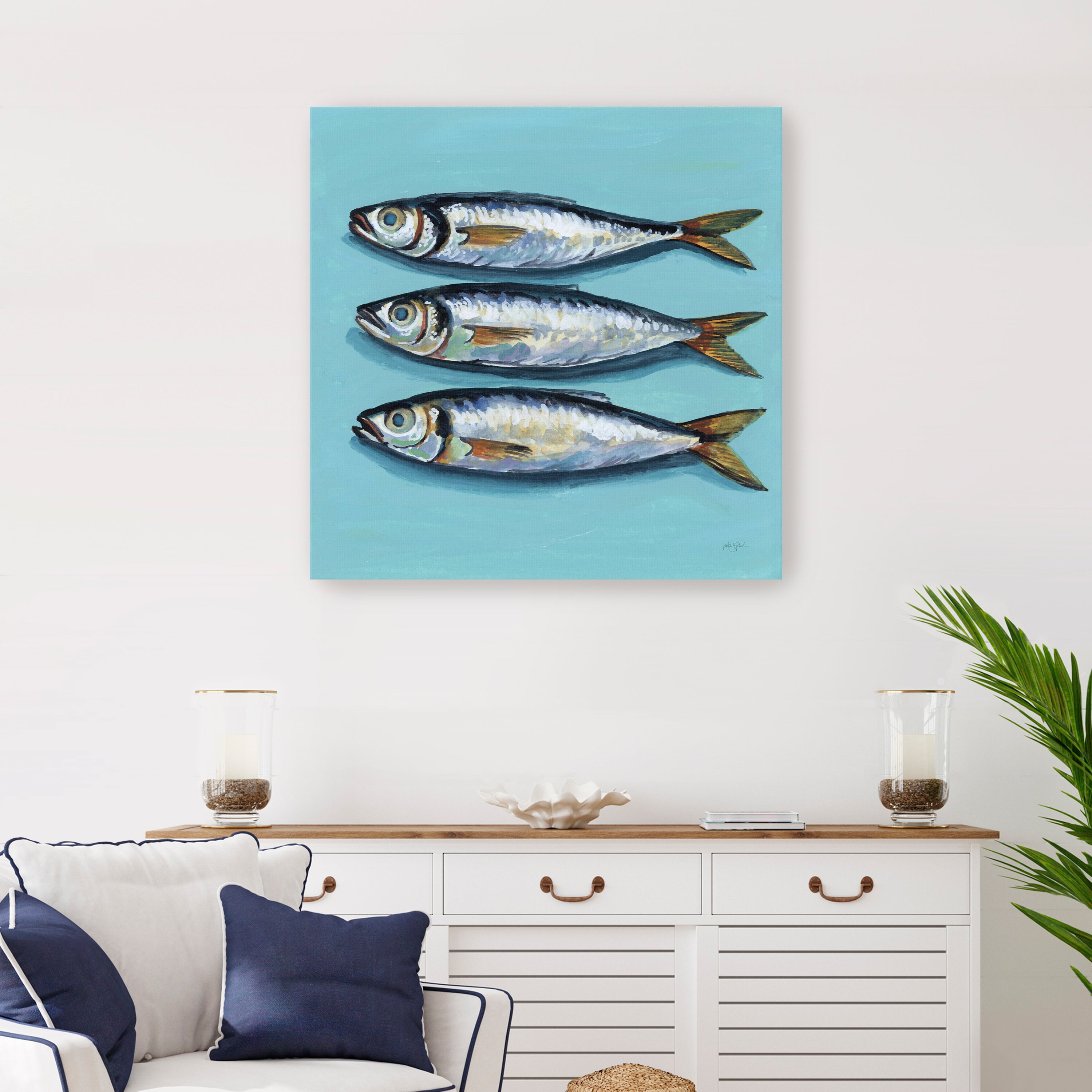 Three Little Fishies Canvas Giclee