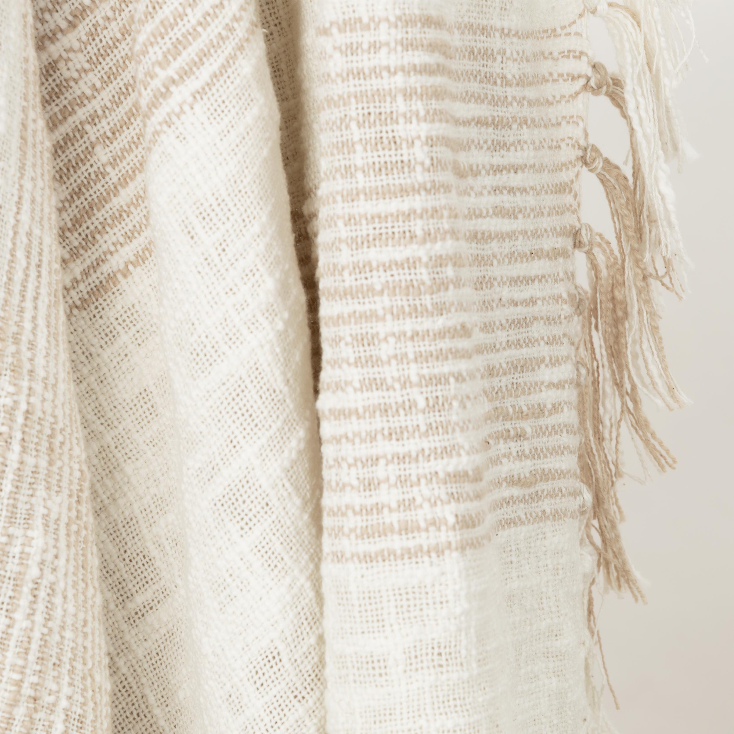 Stripe 100% Woven Textured Cotton Throw