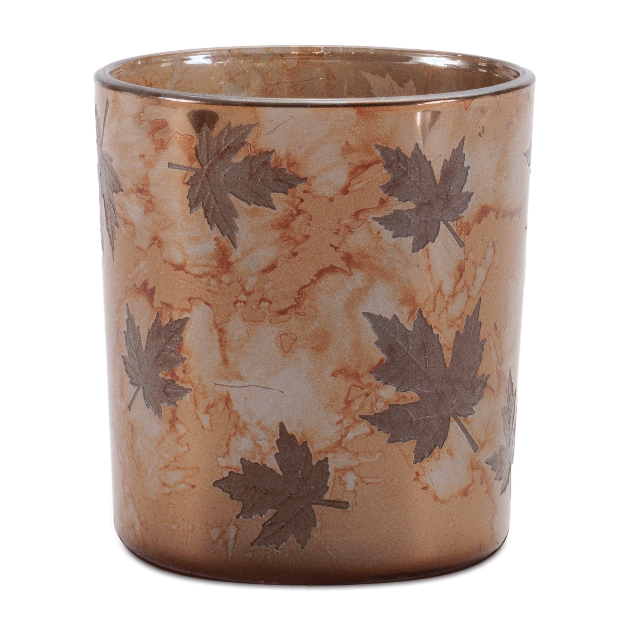 Autumn Leaf Glass Votive Holder, Set of 3
