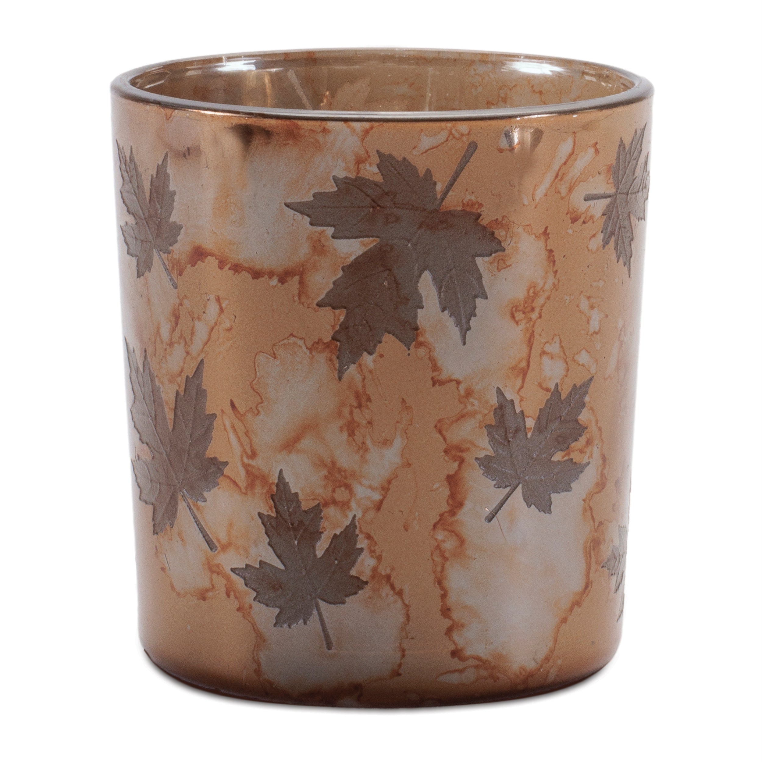 Autumn Leaf Glass Votive Holder, Set of 3