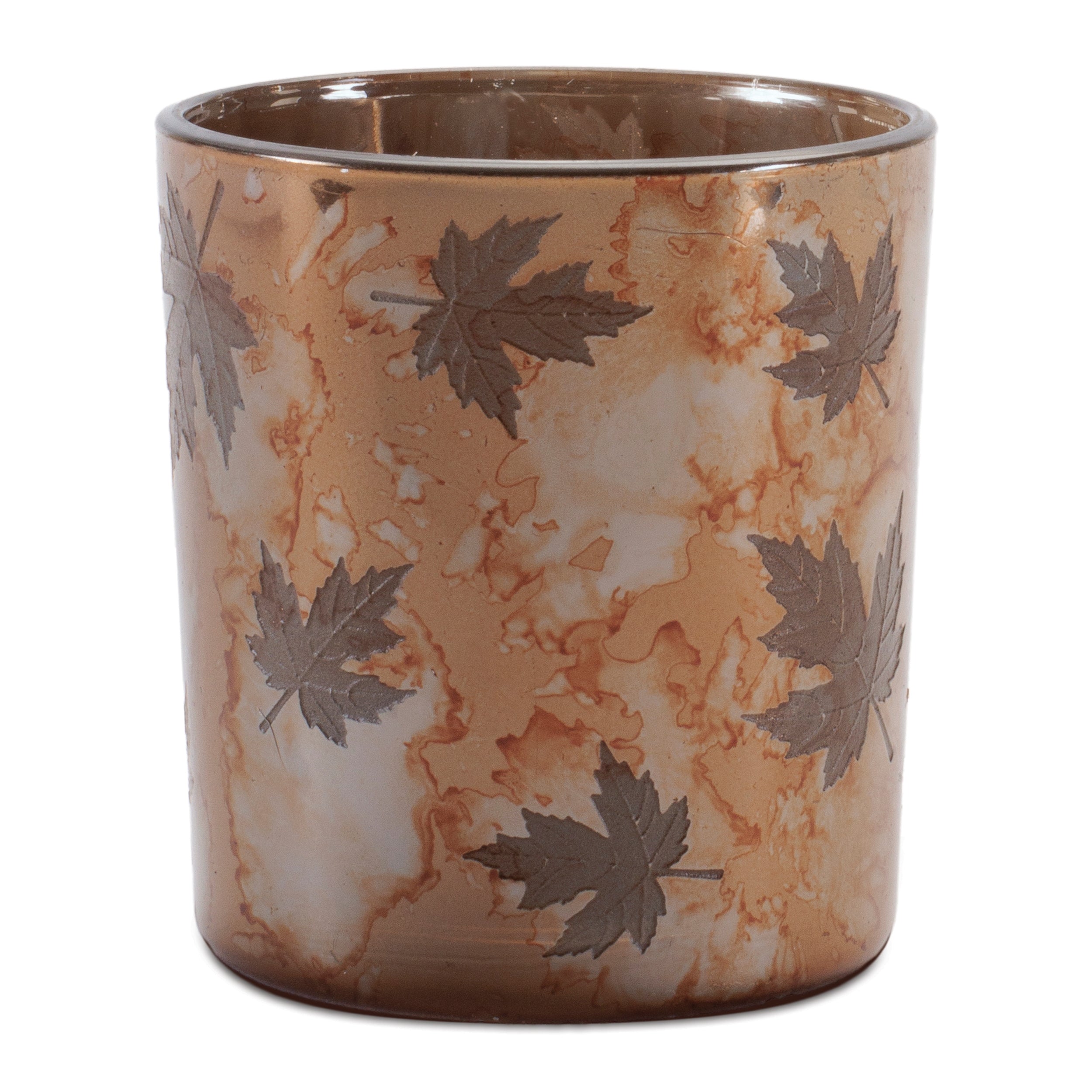 Autumn Leaf Glass Votive Holder, Set of 3