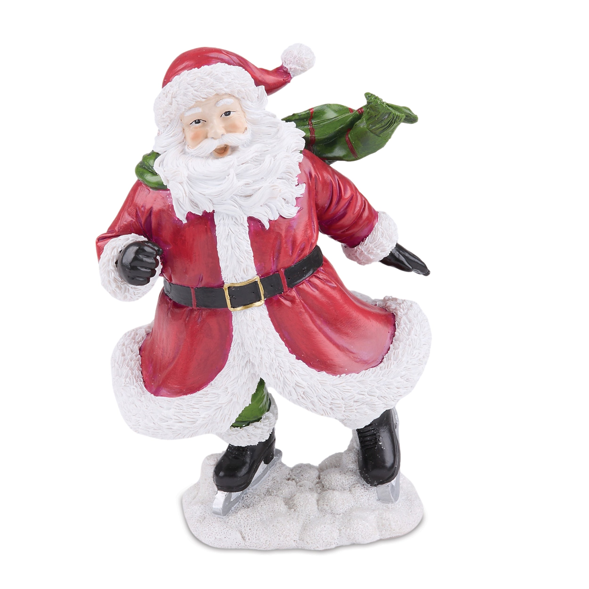 Windy Santa with Cardinal Bird Figurine, Set of 2