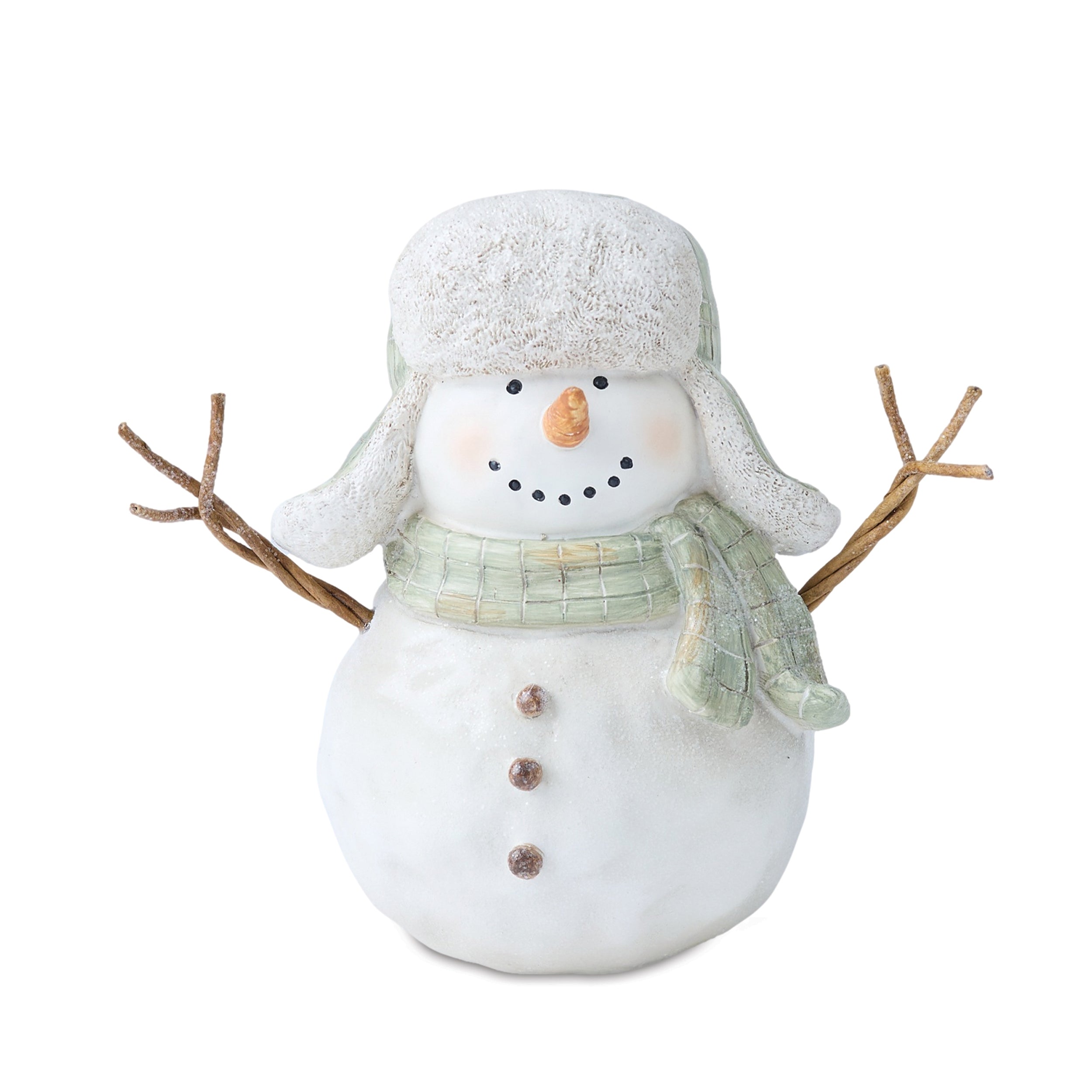 Glittered Snowman Figurine 5.8"H, Set of 2