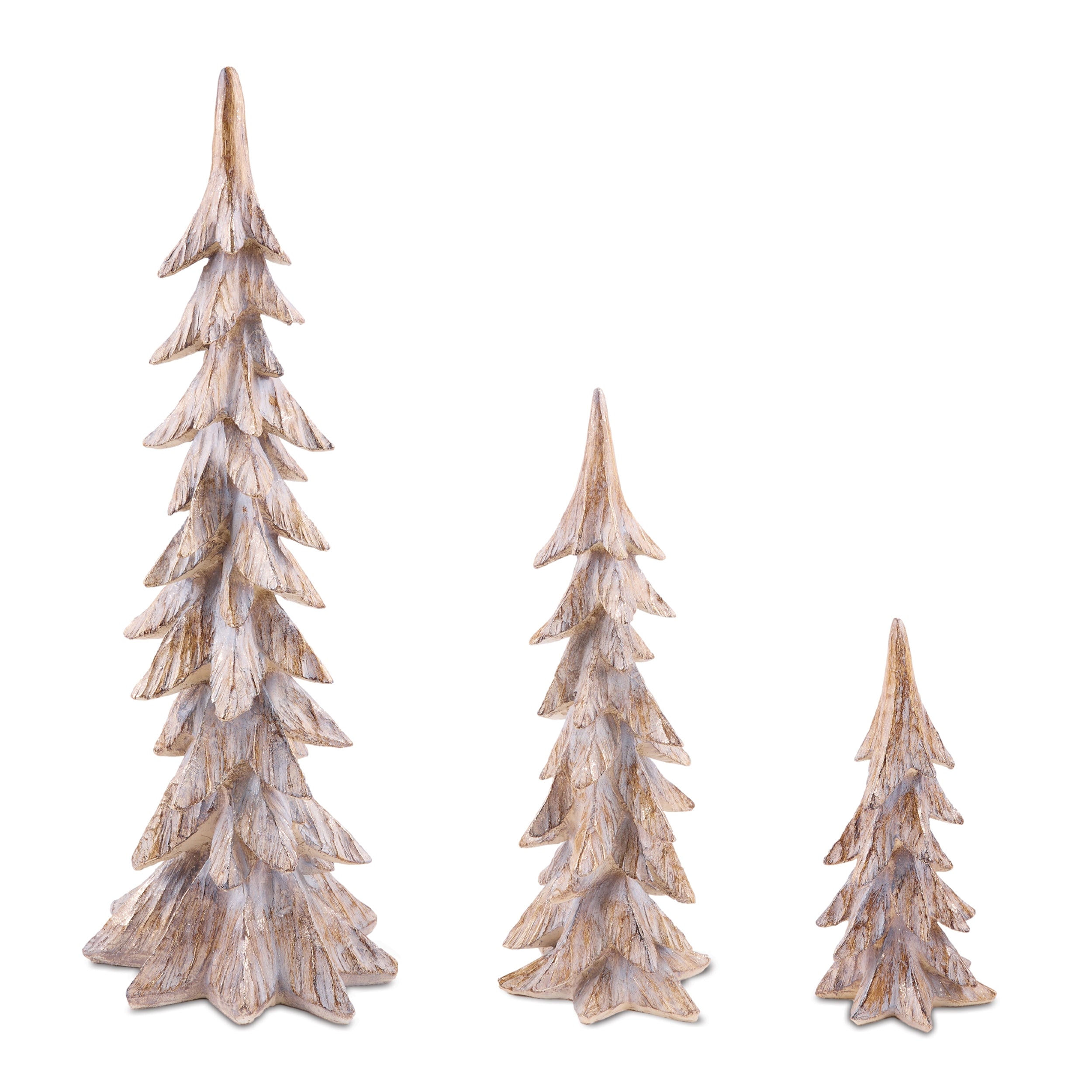 Carved Pine Tree, Set of 3