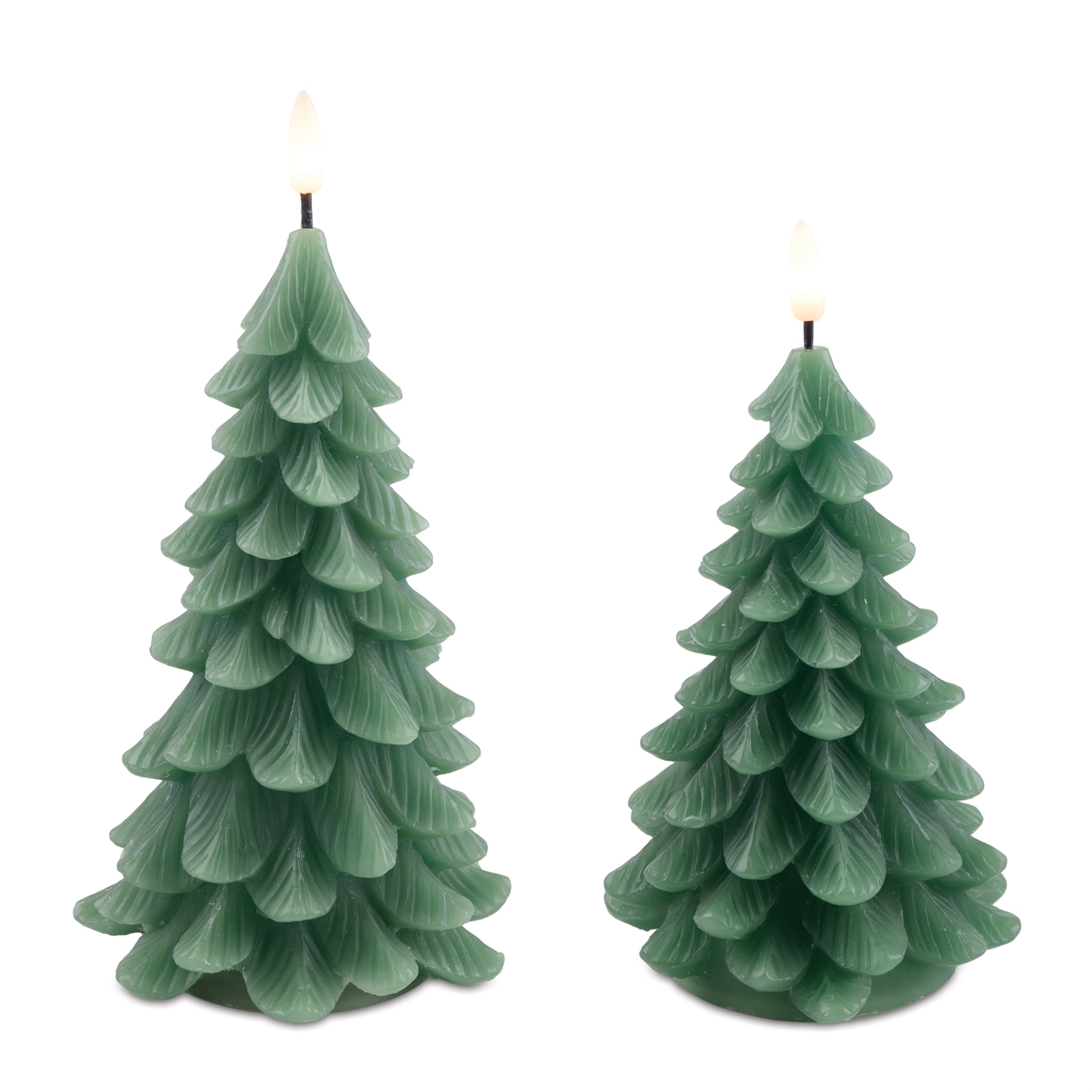 LED Pine Tree Candle, Set of 2