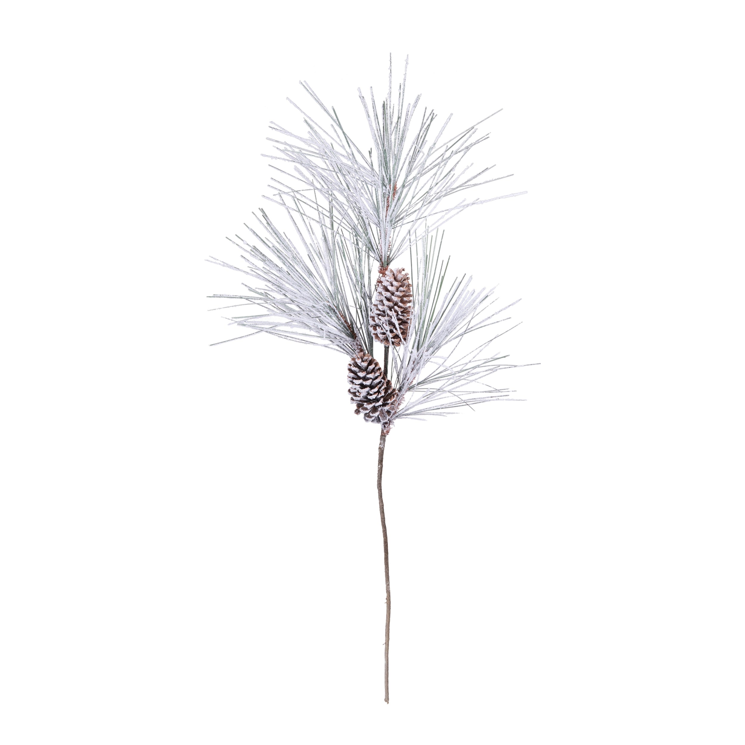 Flocked Long Needle Pine Spray, Set of 4
