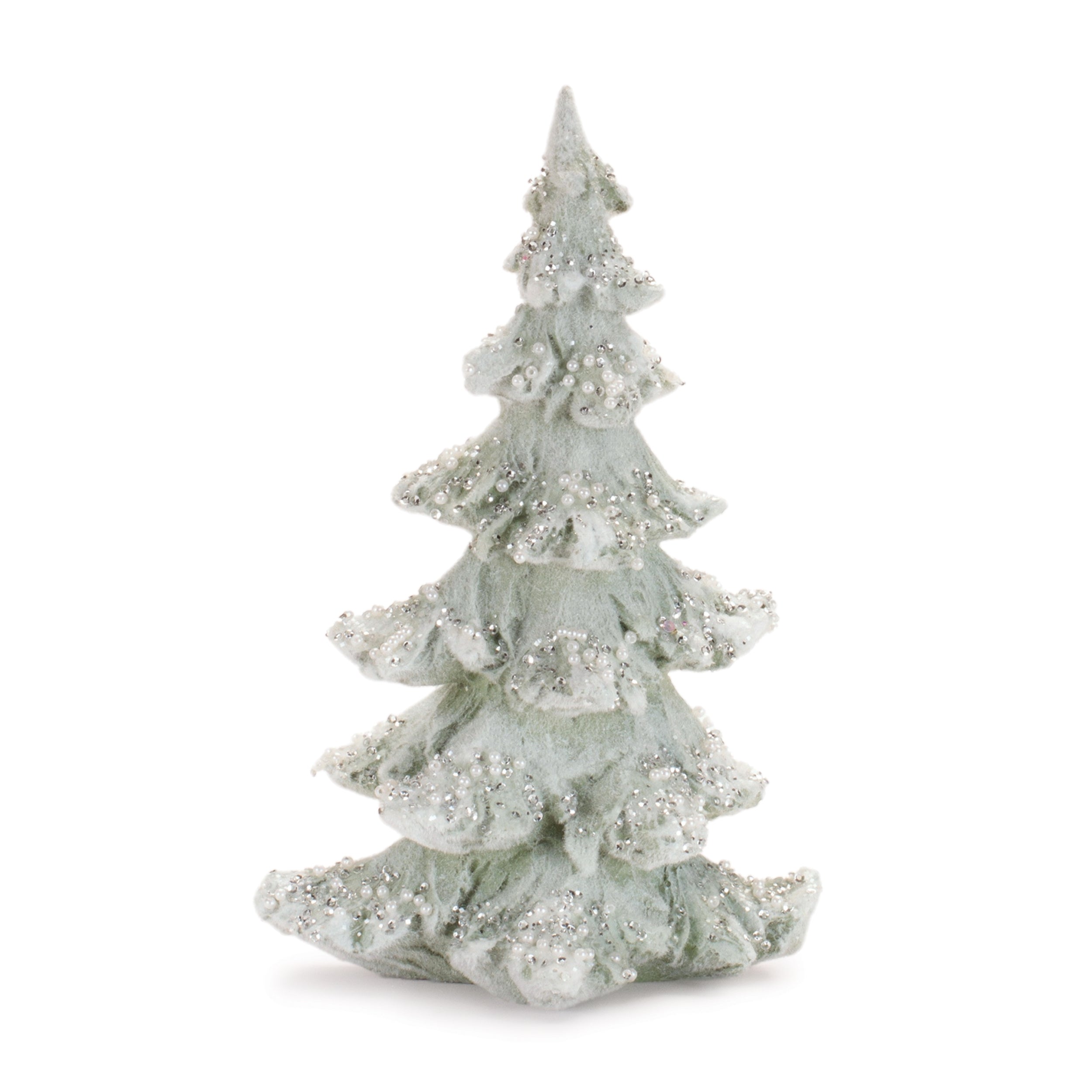 Beaded Frosted Christmas Trees, Set of 2