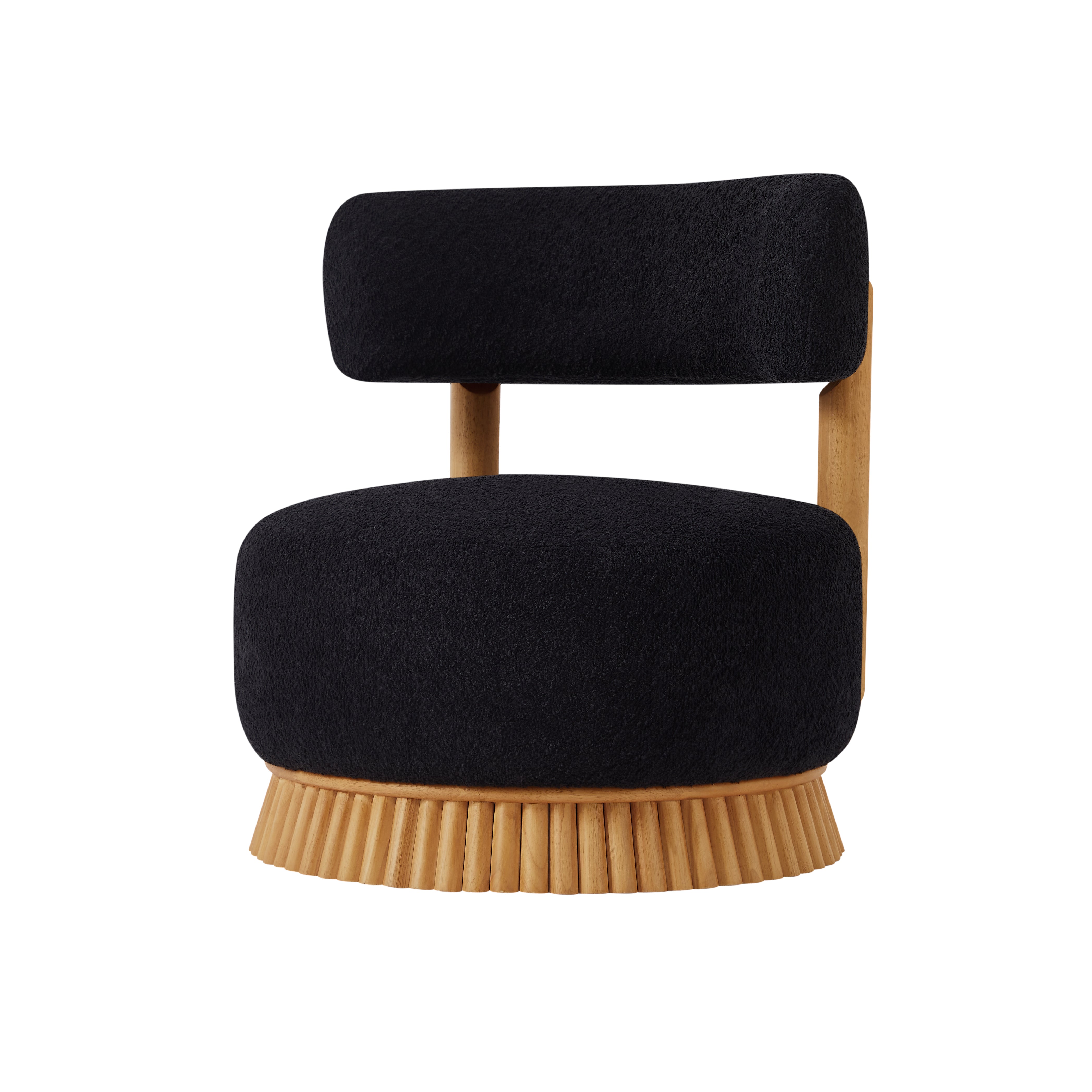 Modern Farmhouse Armless Accent Chair with Wooden Base