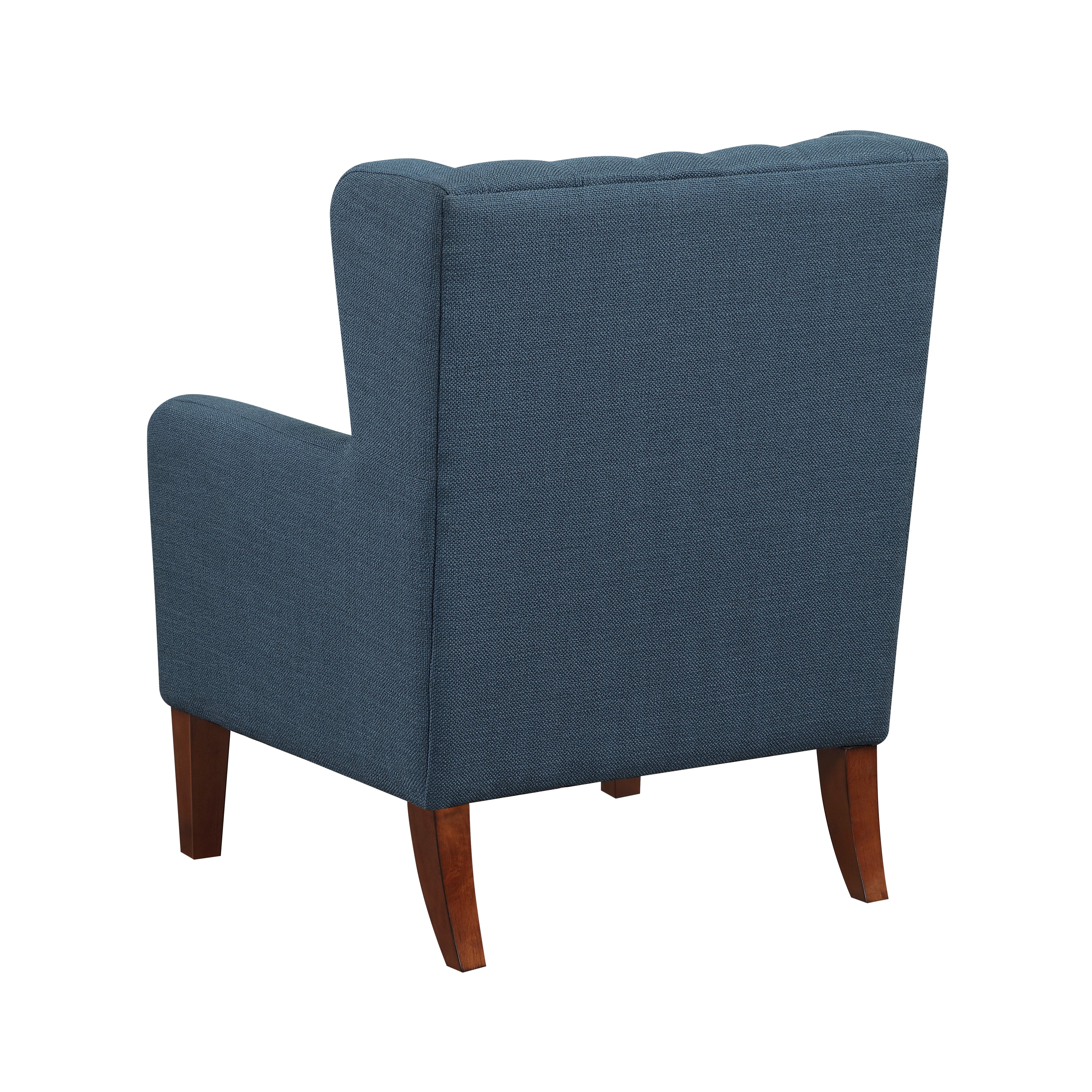 Button-Tufted Wingback Accent Chair with Solid Wood Legs