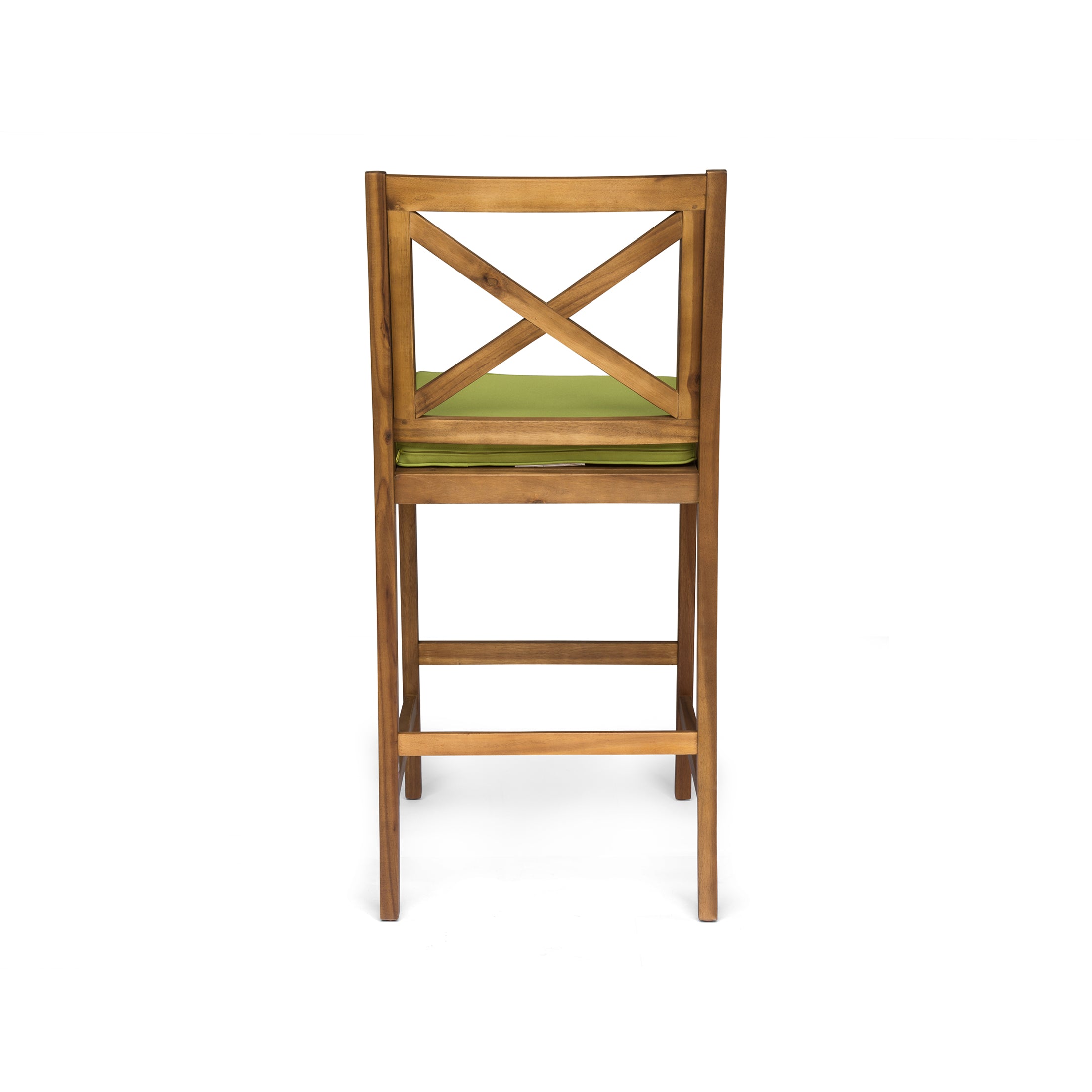 Perla Outdoor Acacia Wood Barstools, Set of 2