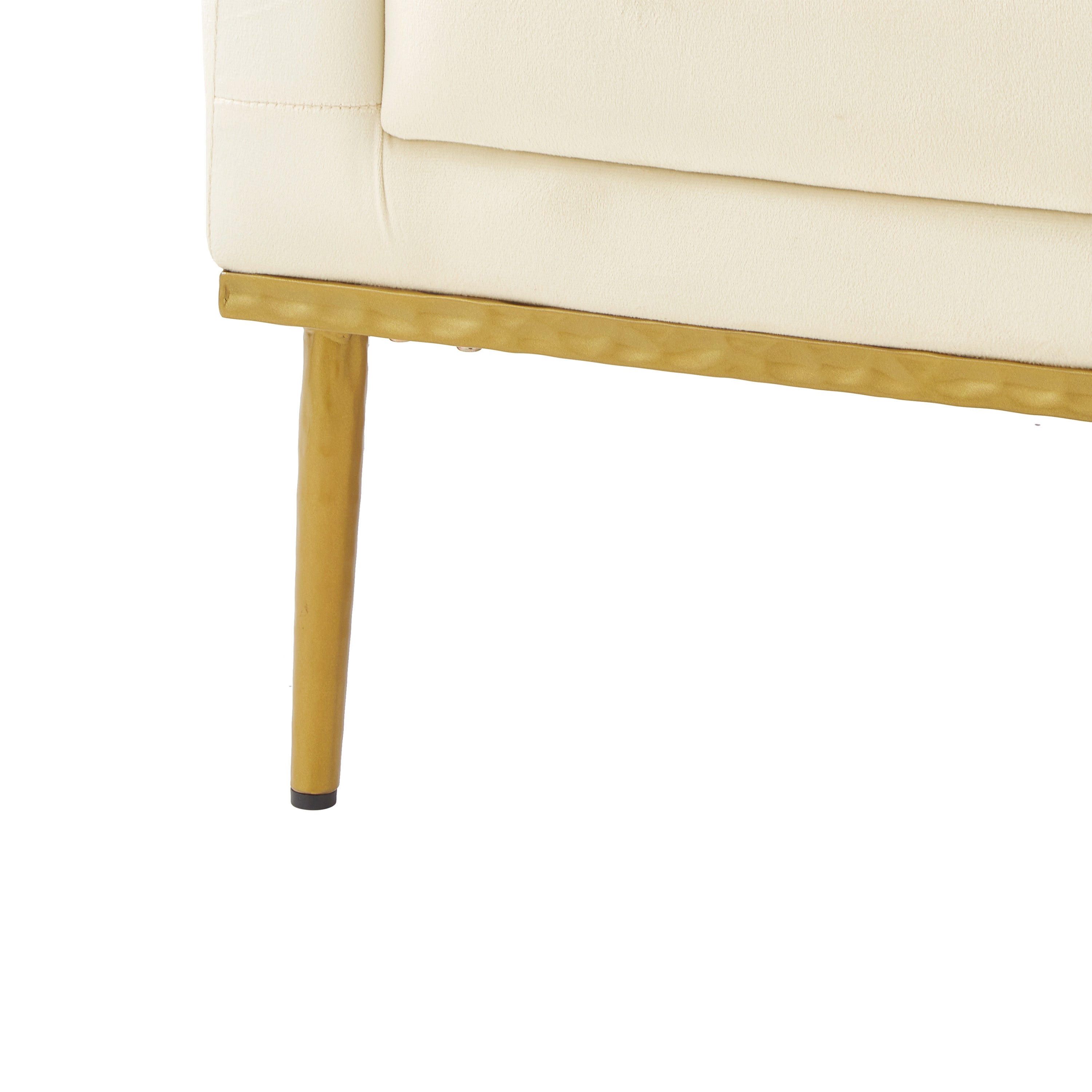 Modern Velvet Accent Chair with Arms and Gold Tone Legs