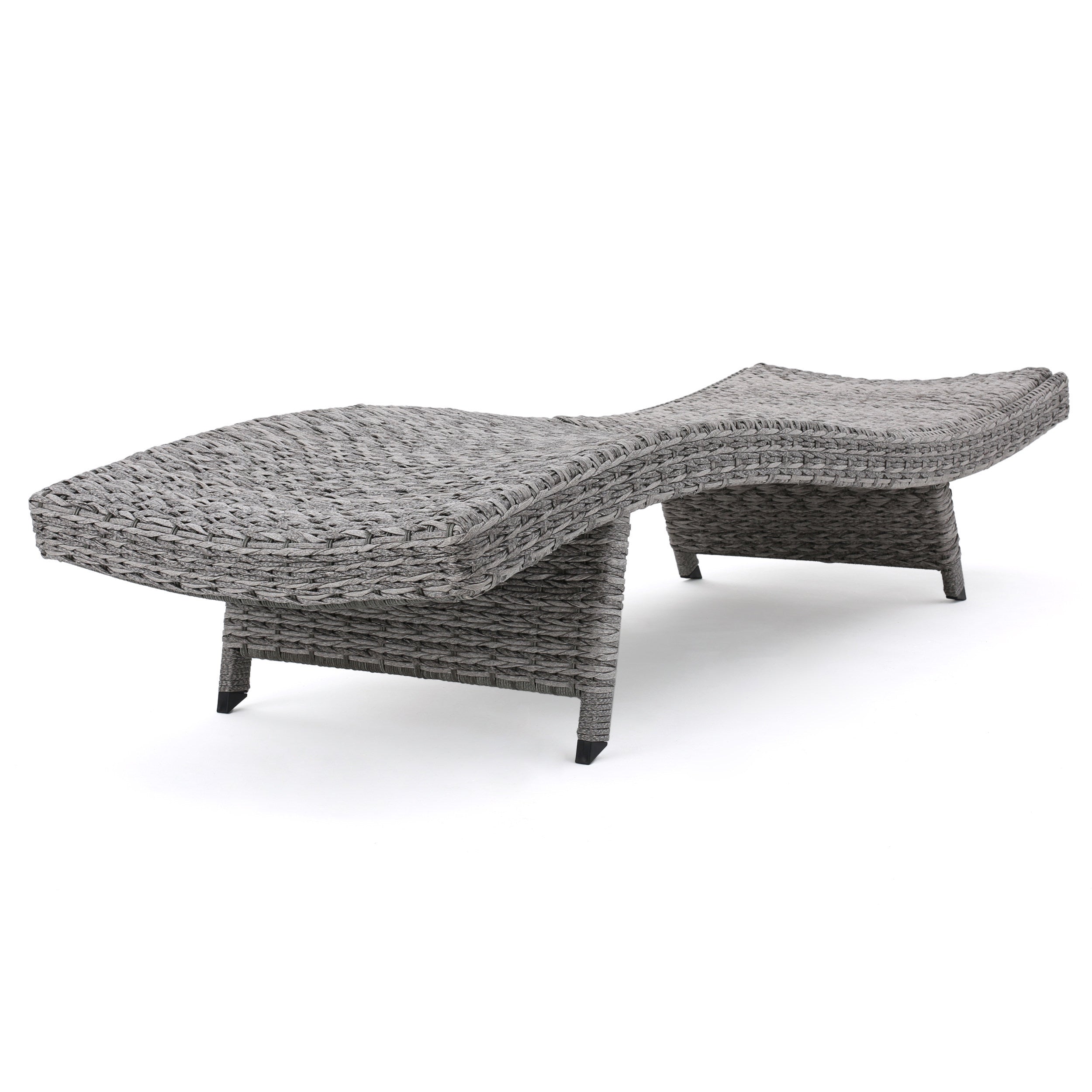 Crete Wicker Chaise Lounge, Set of 2