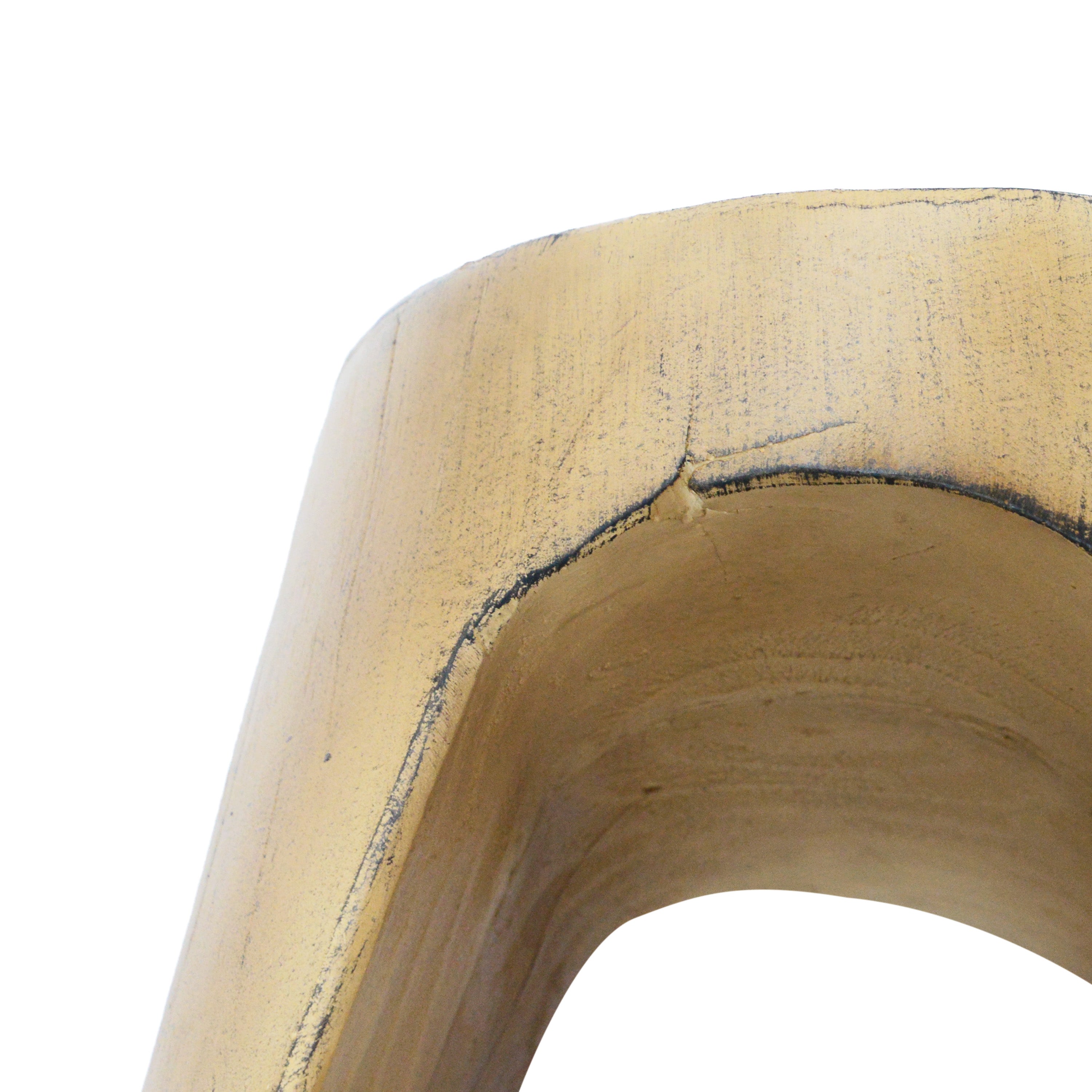 Outdoor Hollow Side Table with Wood-like Texture