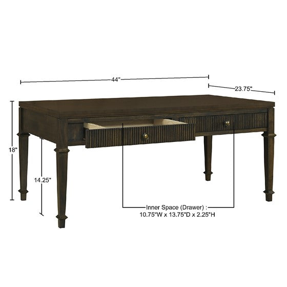 Coffee Table with 2 Fluted Drawers