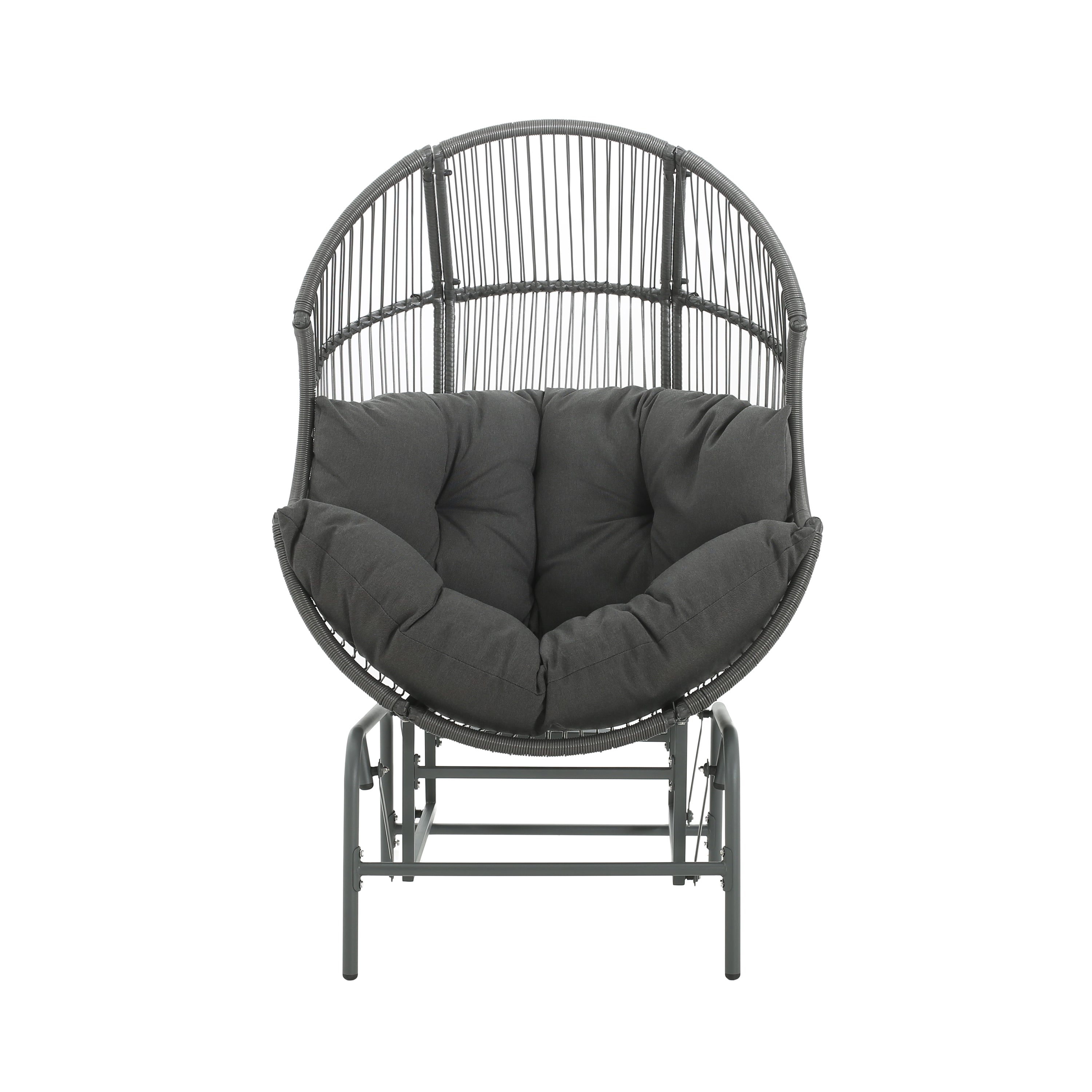Variscite Outdoor Wicker Glider Chair with Cushion Seat