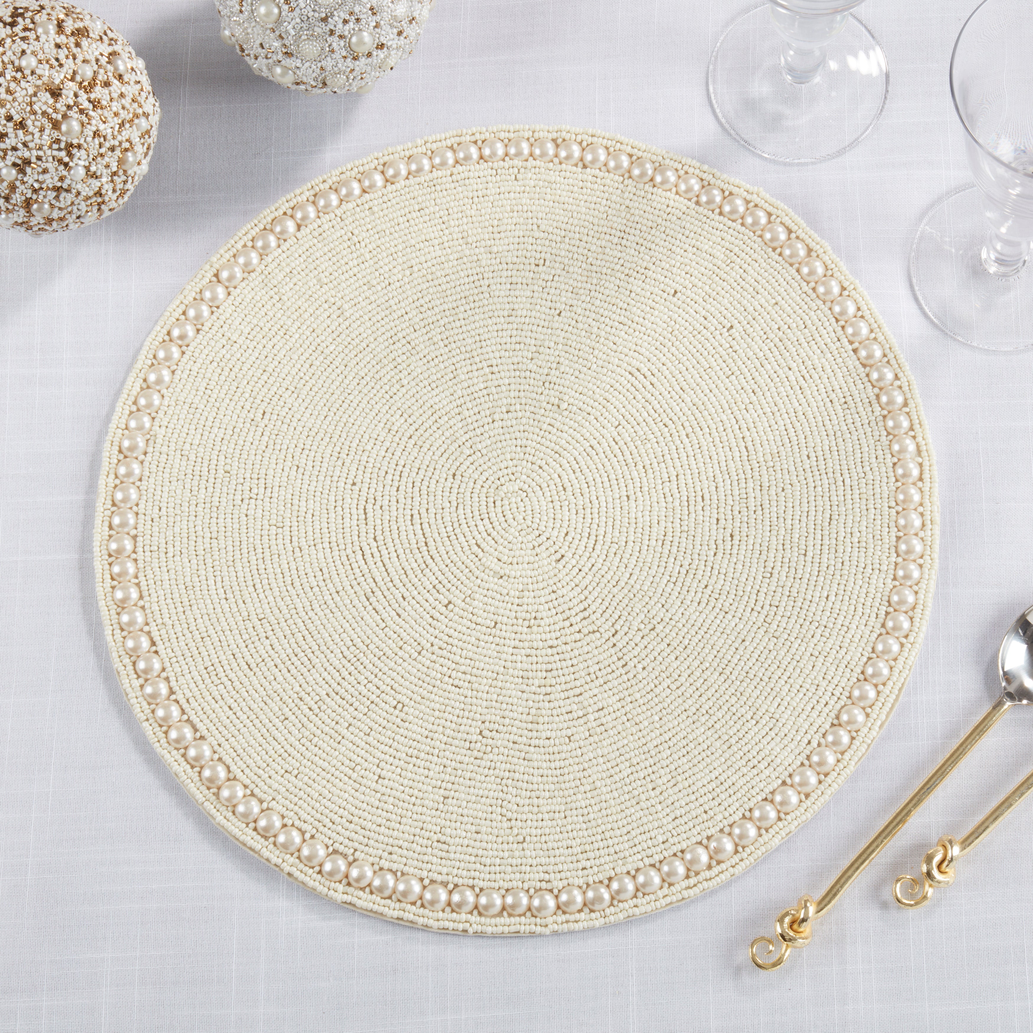 Glass Beaded Placemat, Set of 4