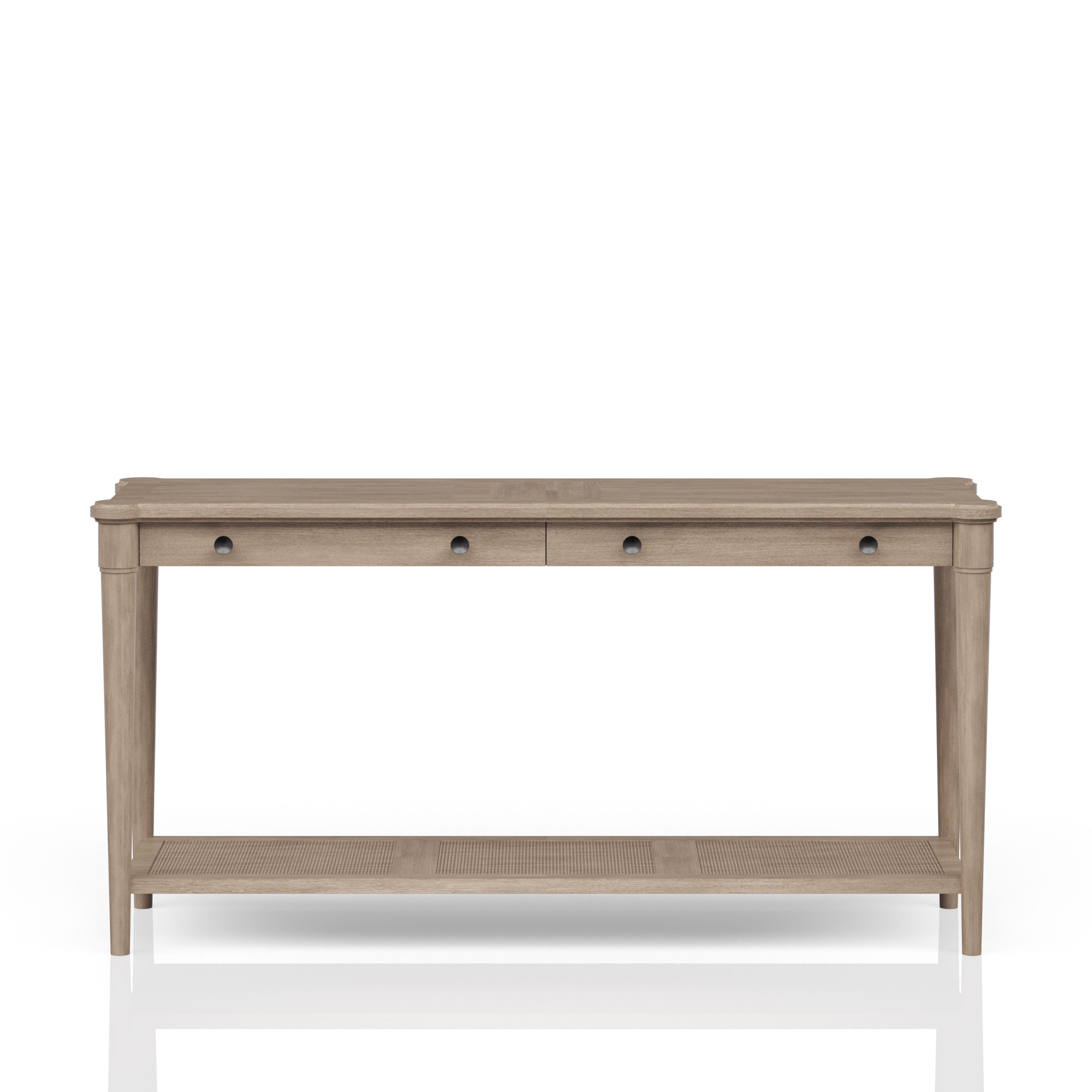 Sofa Table with 2 Drawers and Storage Shelf