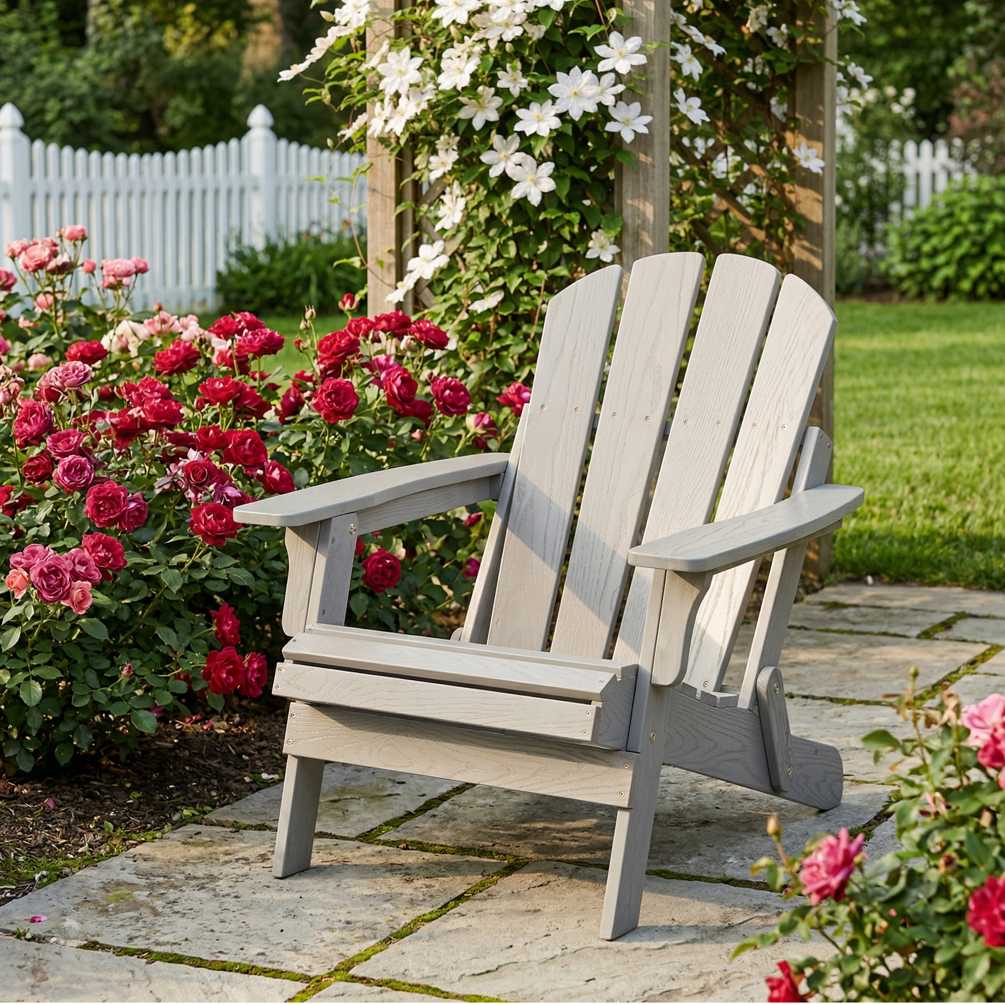 Oversized Wooden Outdoor Folding Adirondack Chair