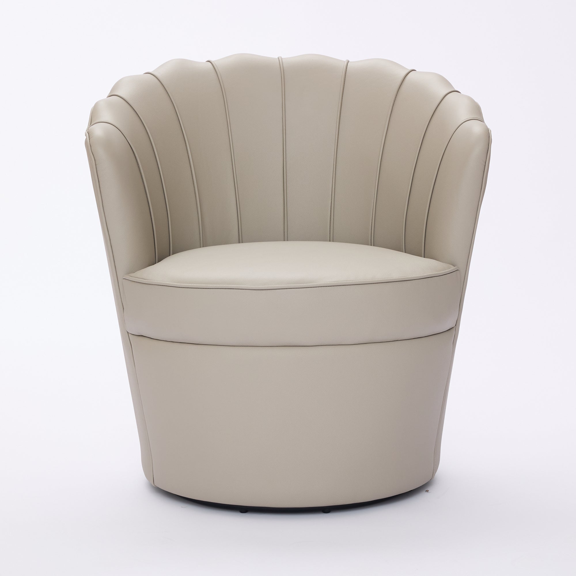 Genuine Top-Grain Leather Swivel Wing-Back Accent Chair