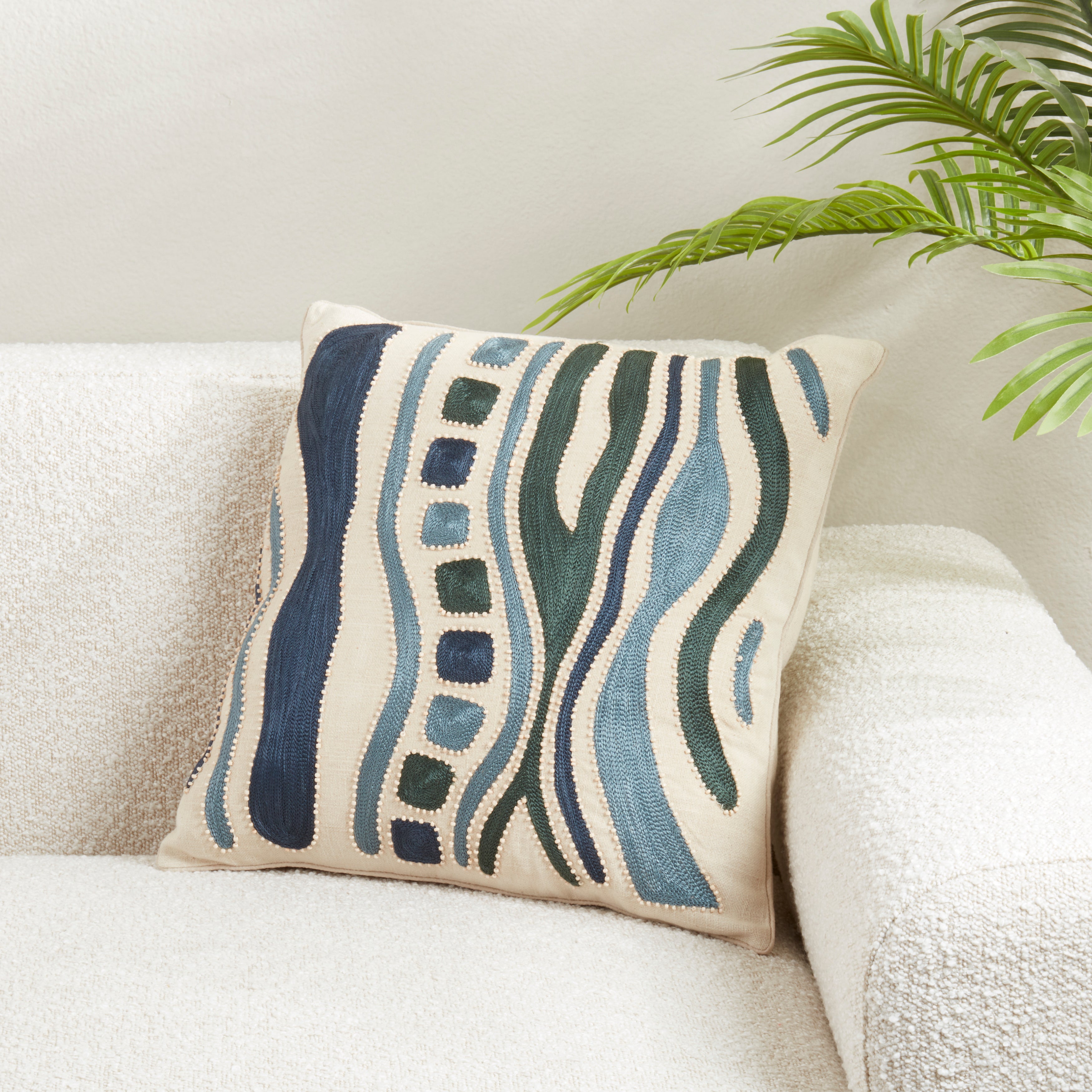 Beautifully Embroidered Poly Filled Pillow