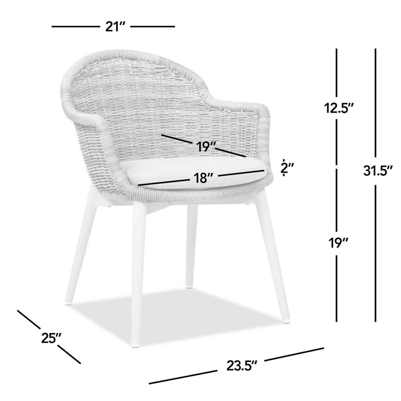 Santorini Outdoor Dining Chairs, Set of 2