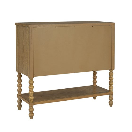 2-Drawer Accent Chest with Turned Legs and Bottom Shelf