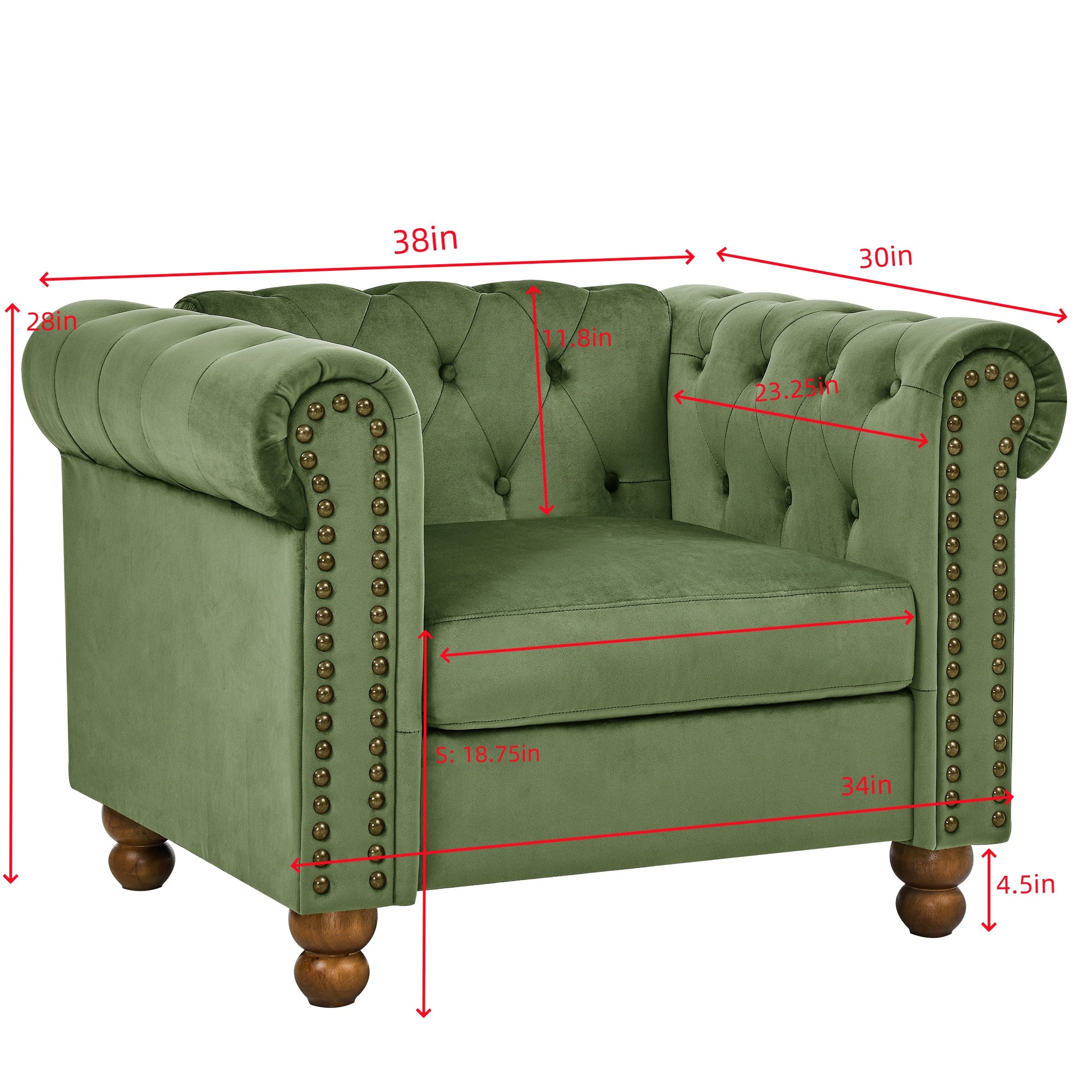Upholstered Sofa with Tufted Back and Rolled Arms