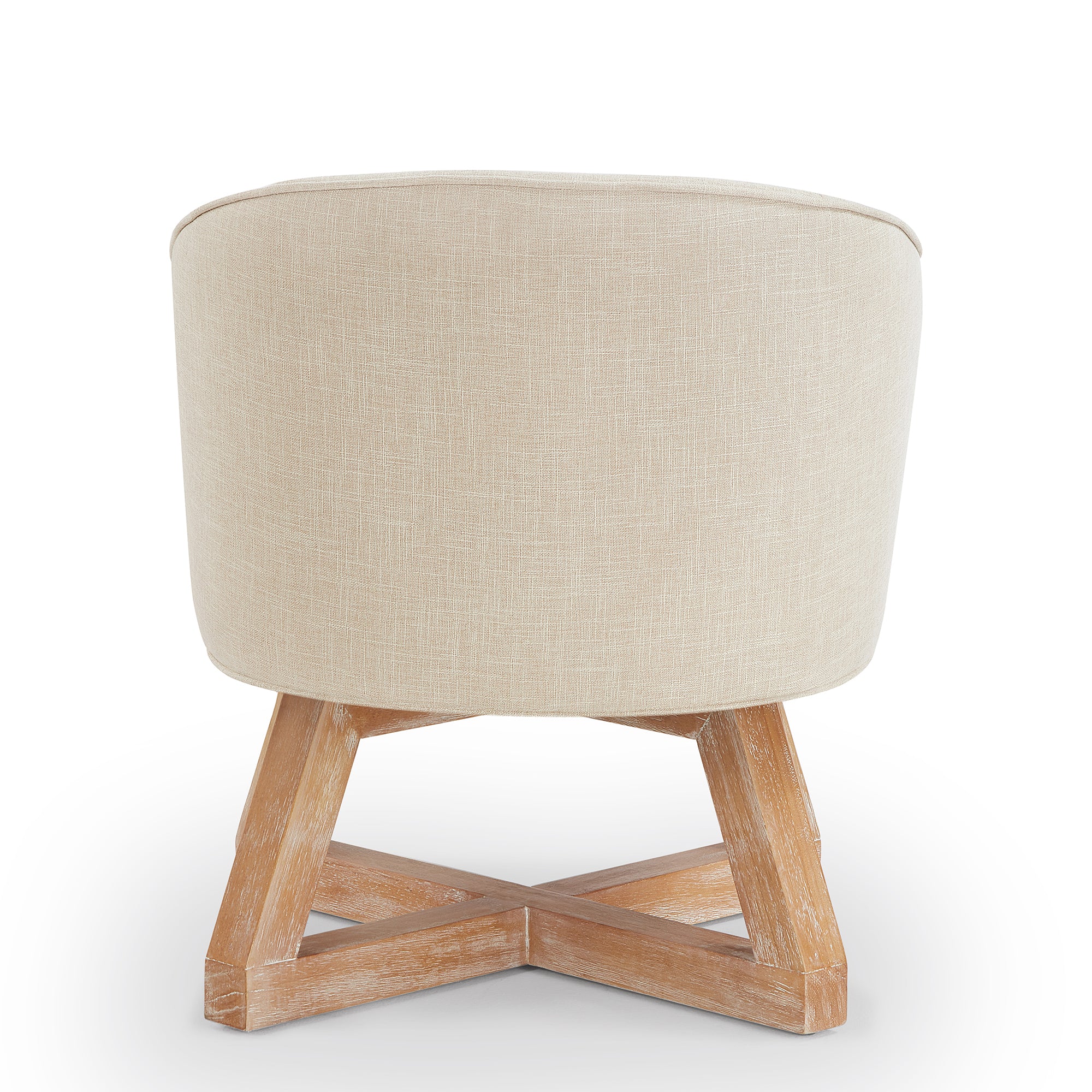 Linen 360° Swivel Chair with Cross-Shaped Wooden Base