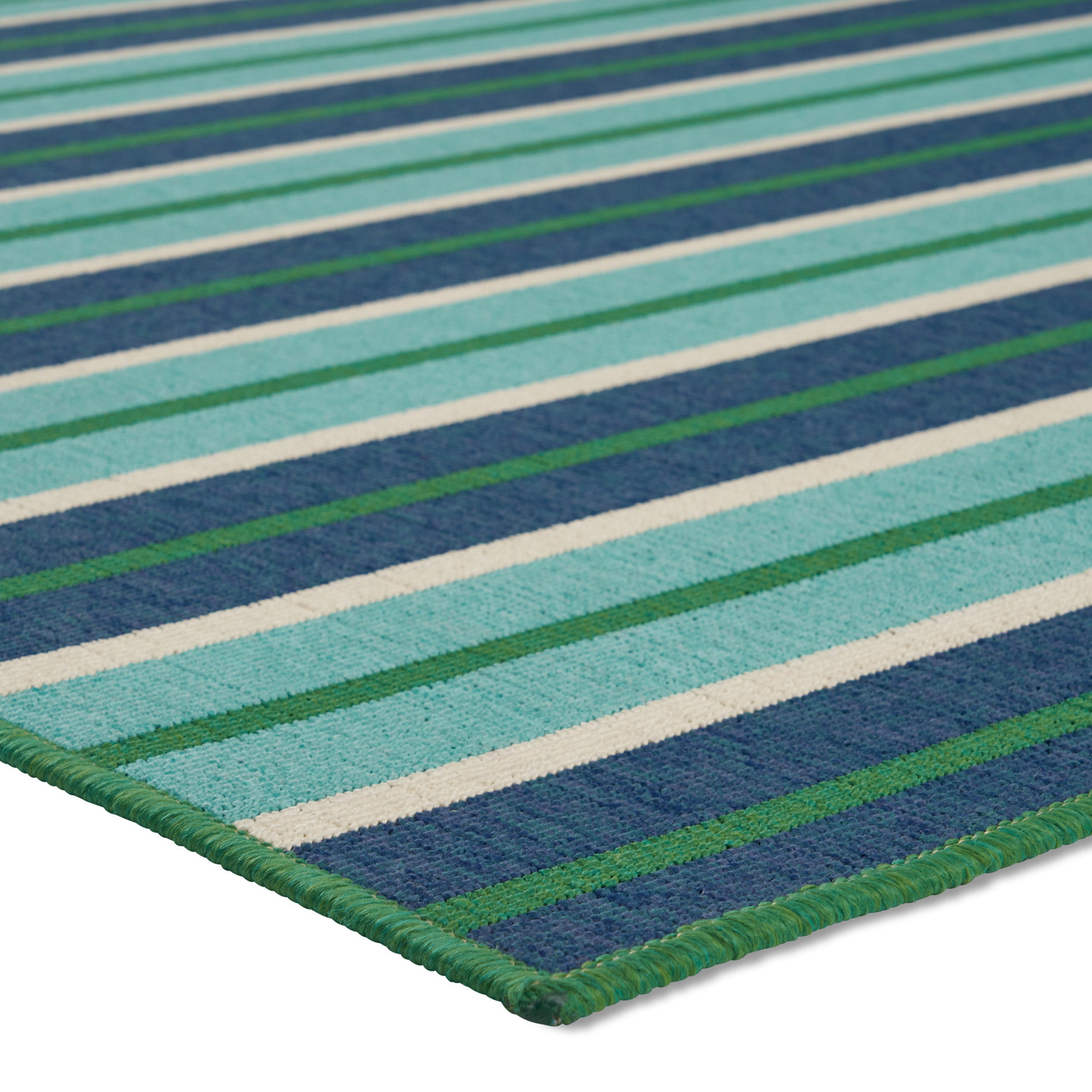 90"x63" Outdoor Rectangular Rug with Striped Regency Design