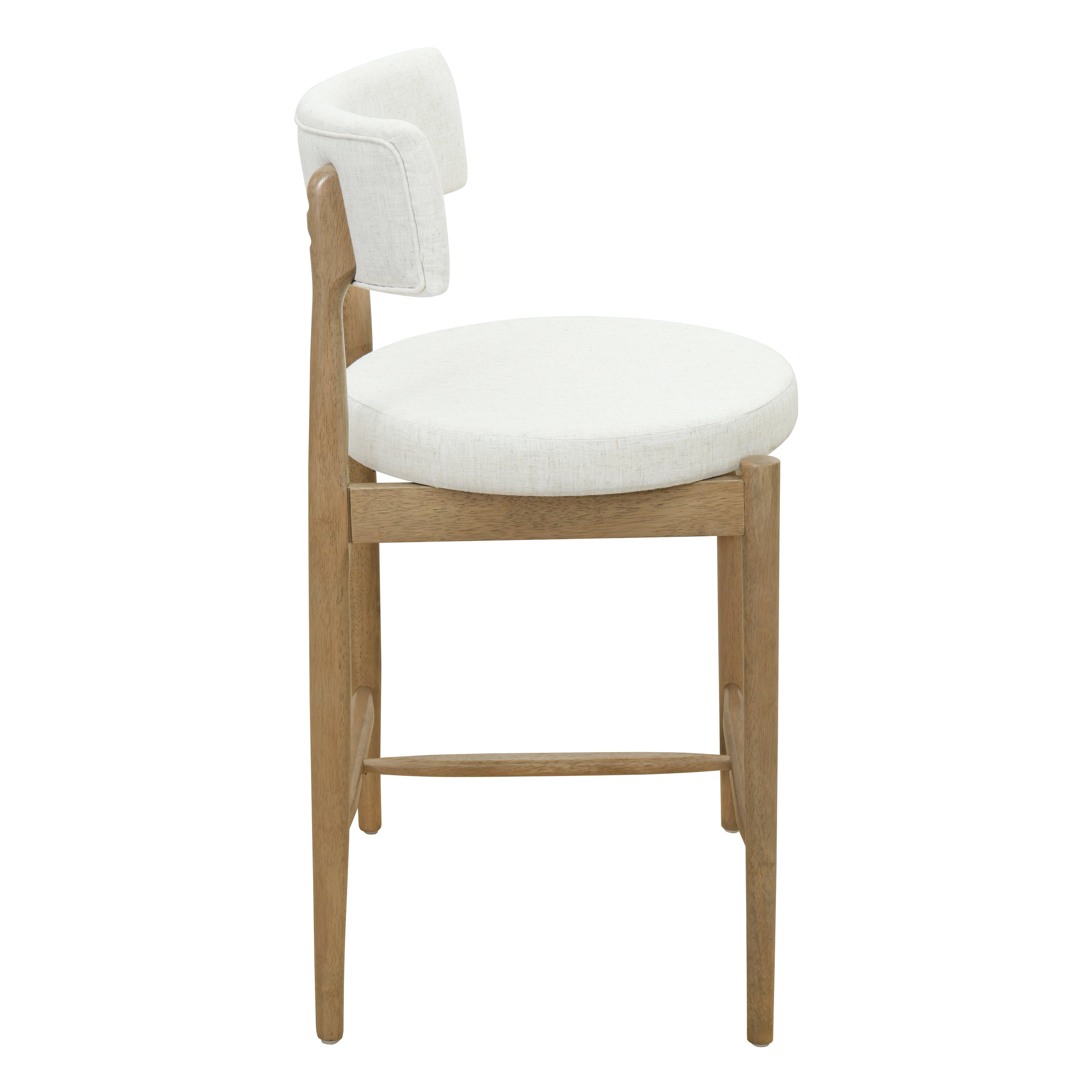 Harveston Mid Century Modern Boucle Upholstered Counter Stools, Set of 2