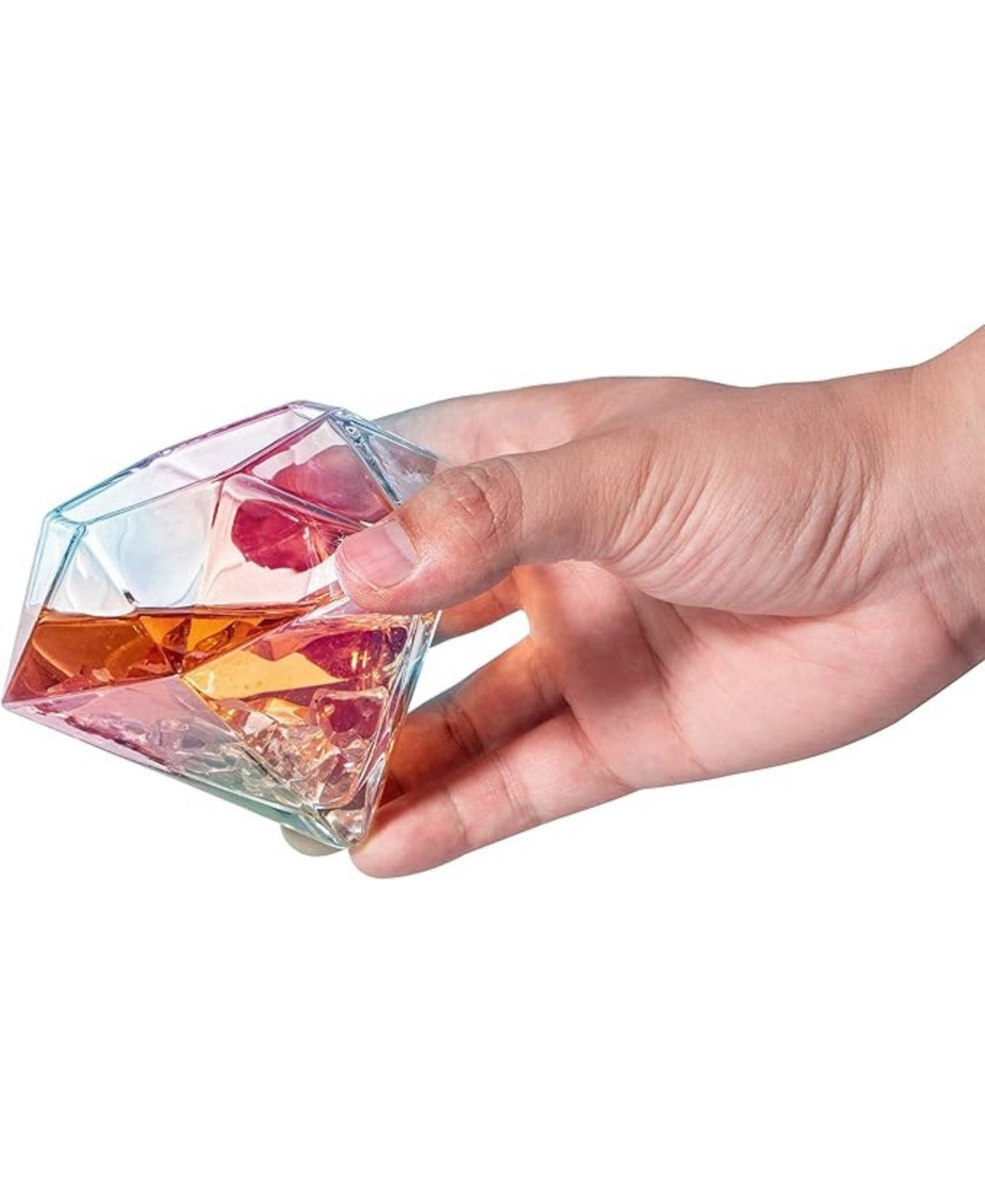 Iridescent Diamond Whiskey Glasses Set of 4