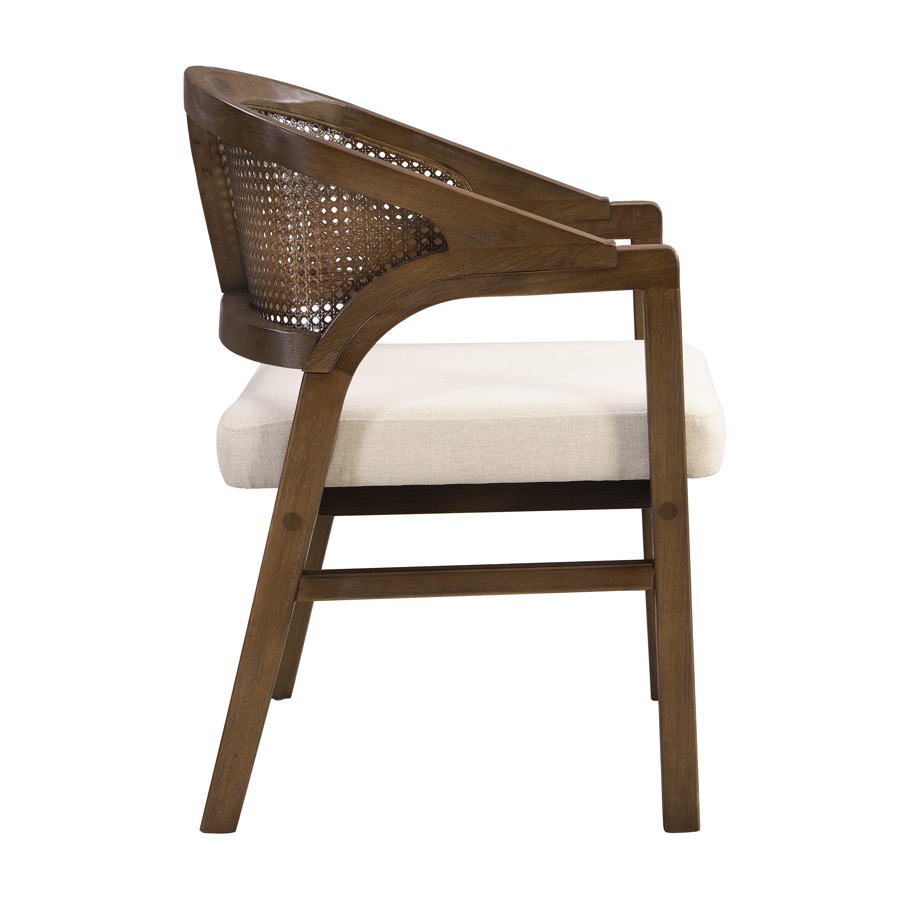 Briarwood 7-Piece Wood Upholstered Dining Set with Rattan Back Chairs