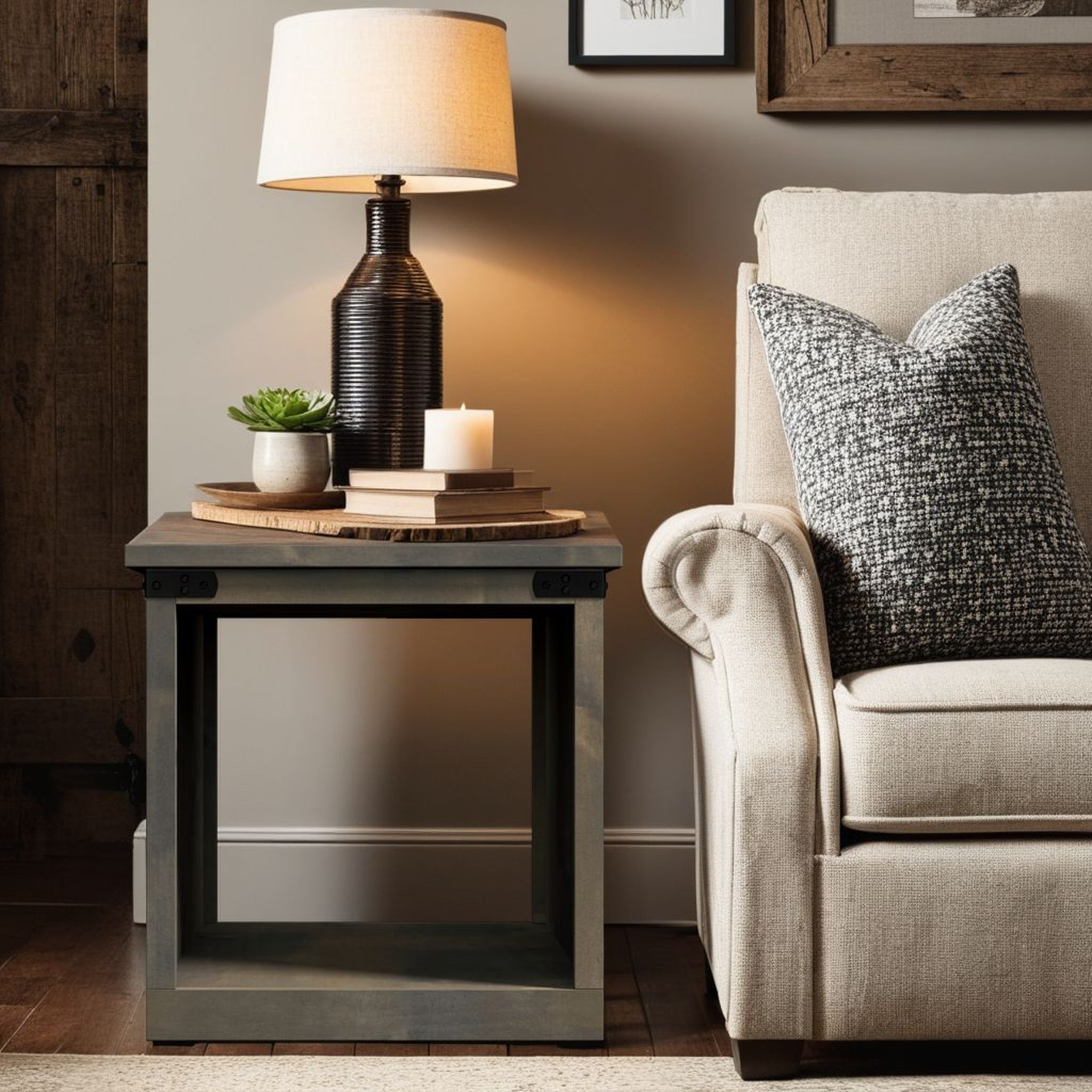 Farmhouse Rustic Side Table