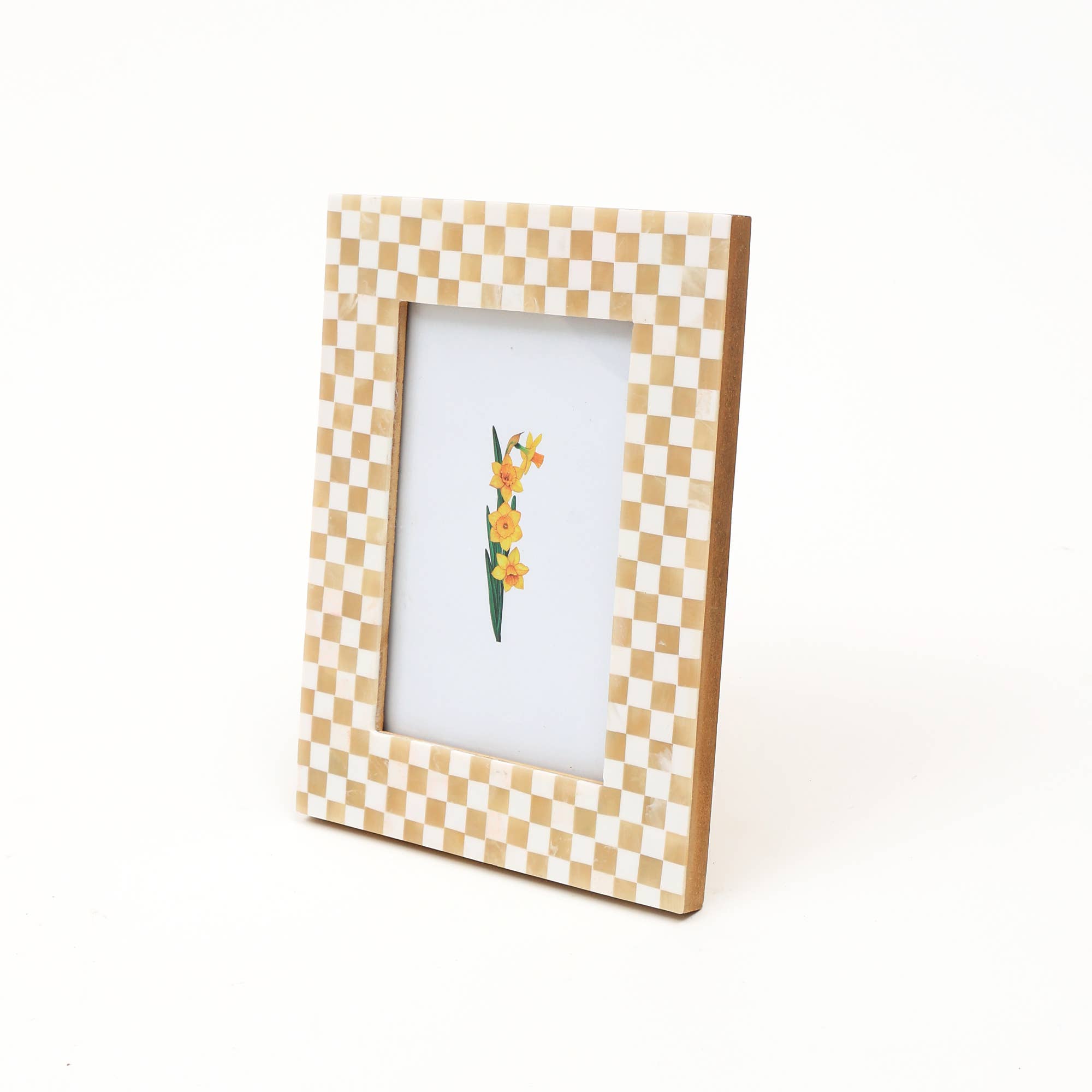 Handcrafted Checkerboard Carnival Resin Photo Frame, 5x7