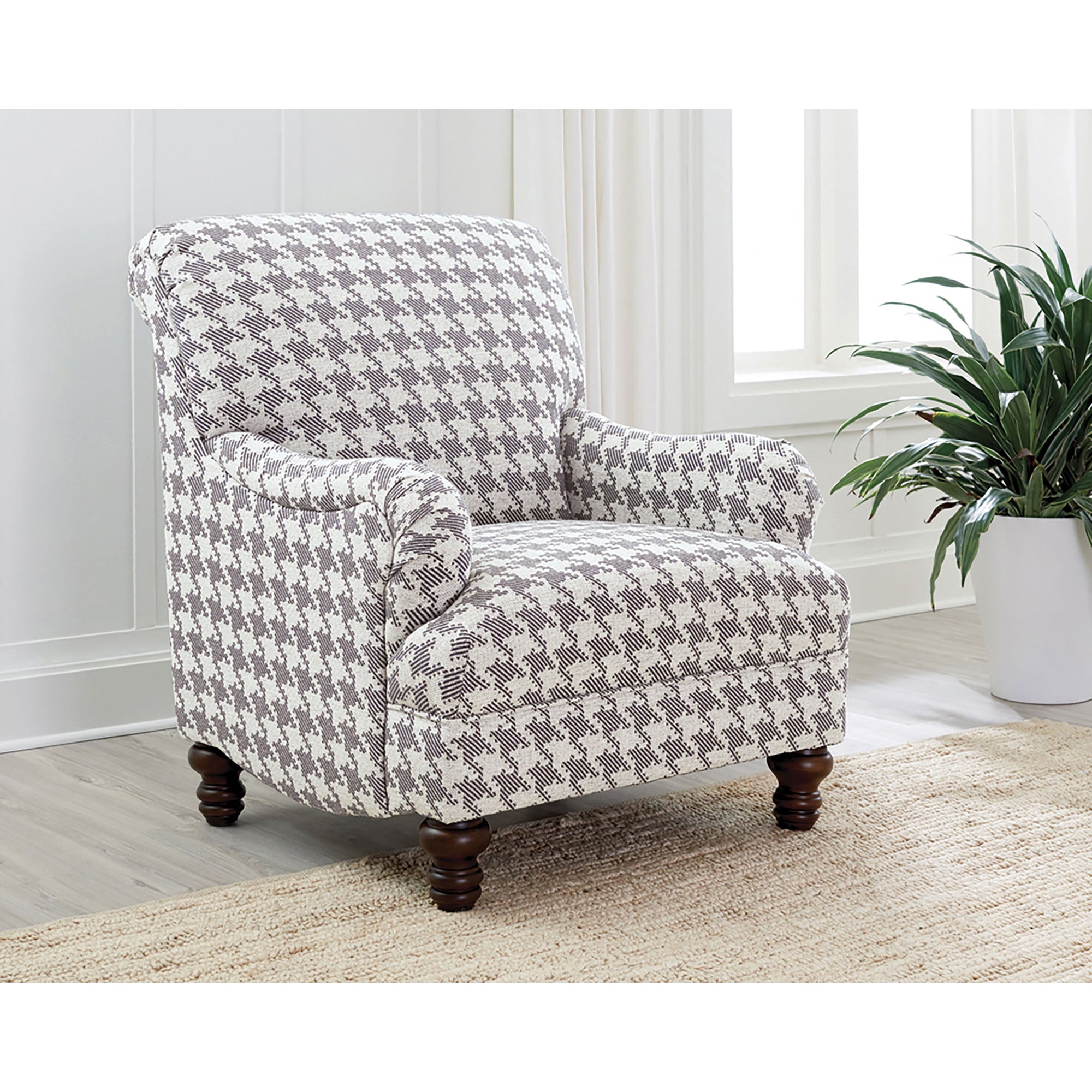 Danforth Houndstooth Upholstered High Backrest Accent Chair