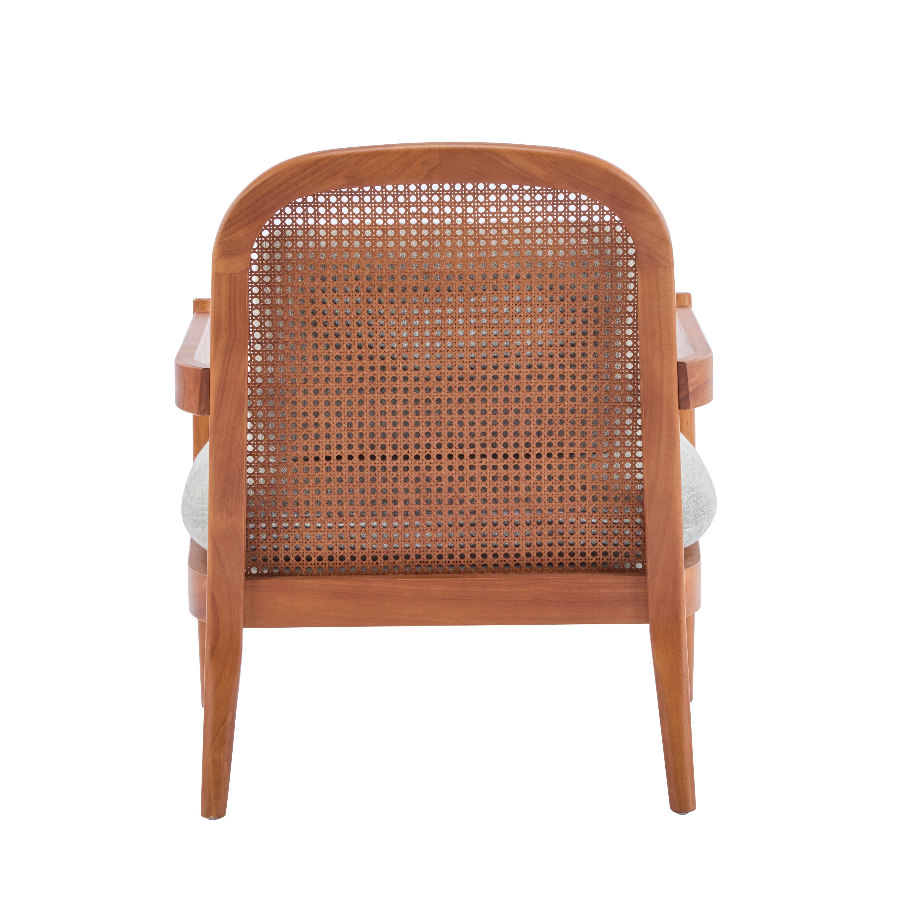 Elliston Solid Wood and Rattan Accent Chair with Cushions, Set of 2