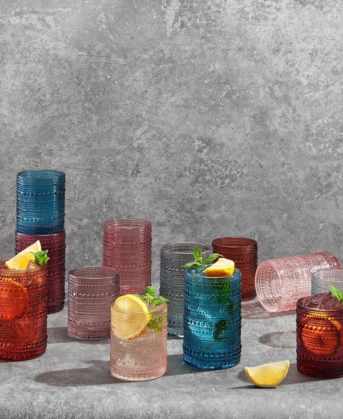 Jewel Hobnail Glasses Set of 12