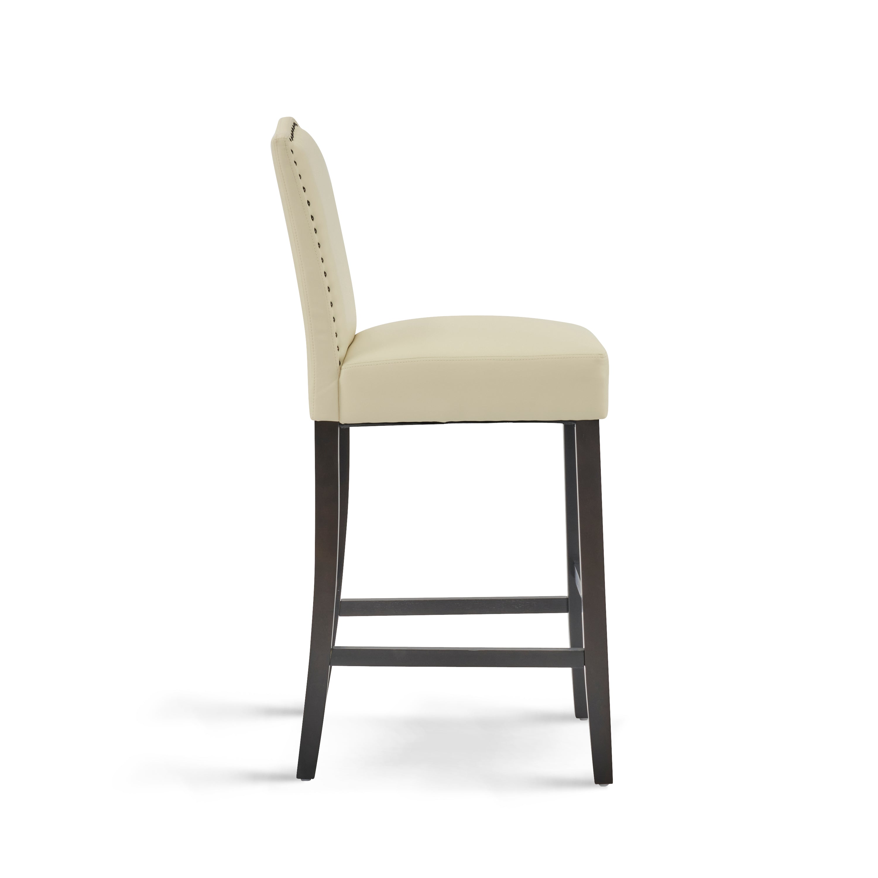 Upholstered Counter Stools with Rubberwood Legs