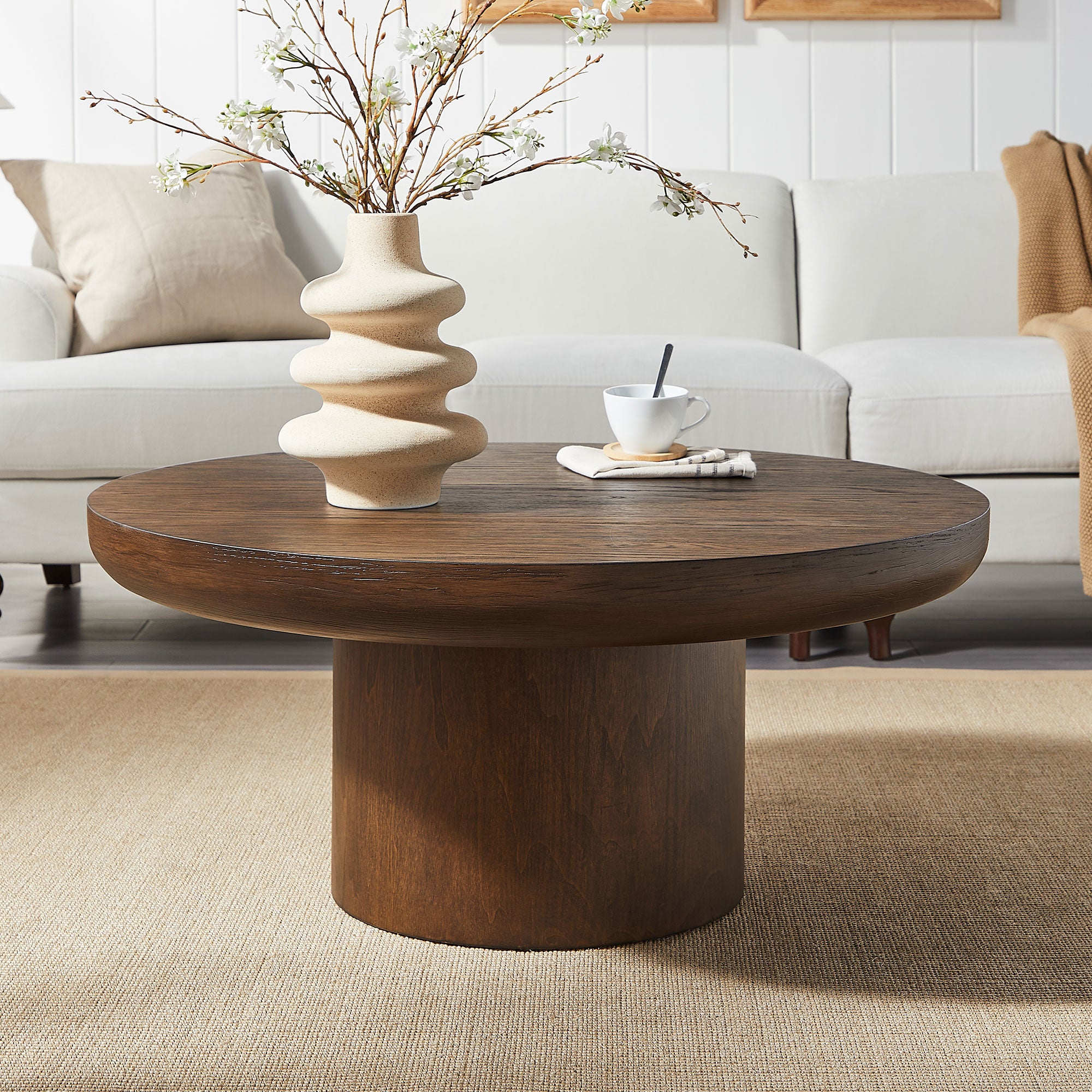 Round Pedestal Coffee Table