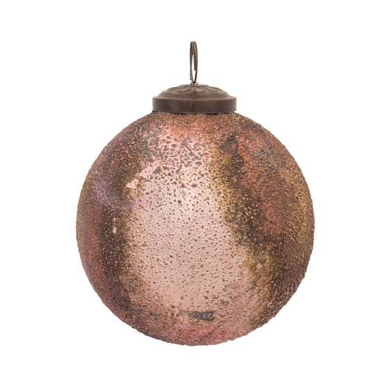 Distressed Gold Glass Ball Ornament, Set of 12