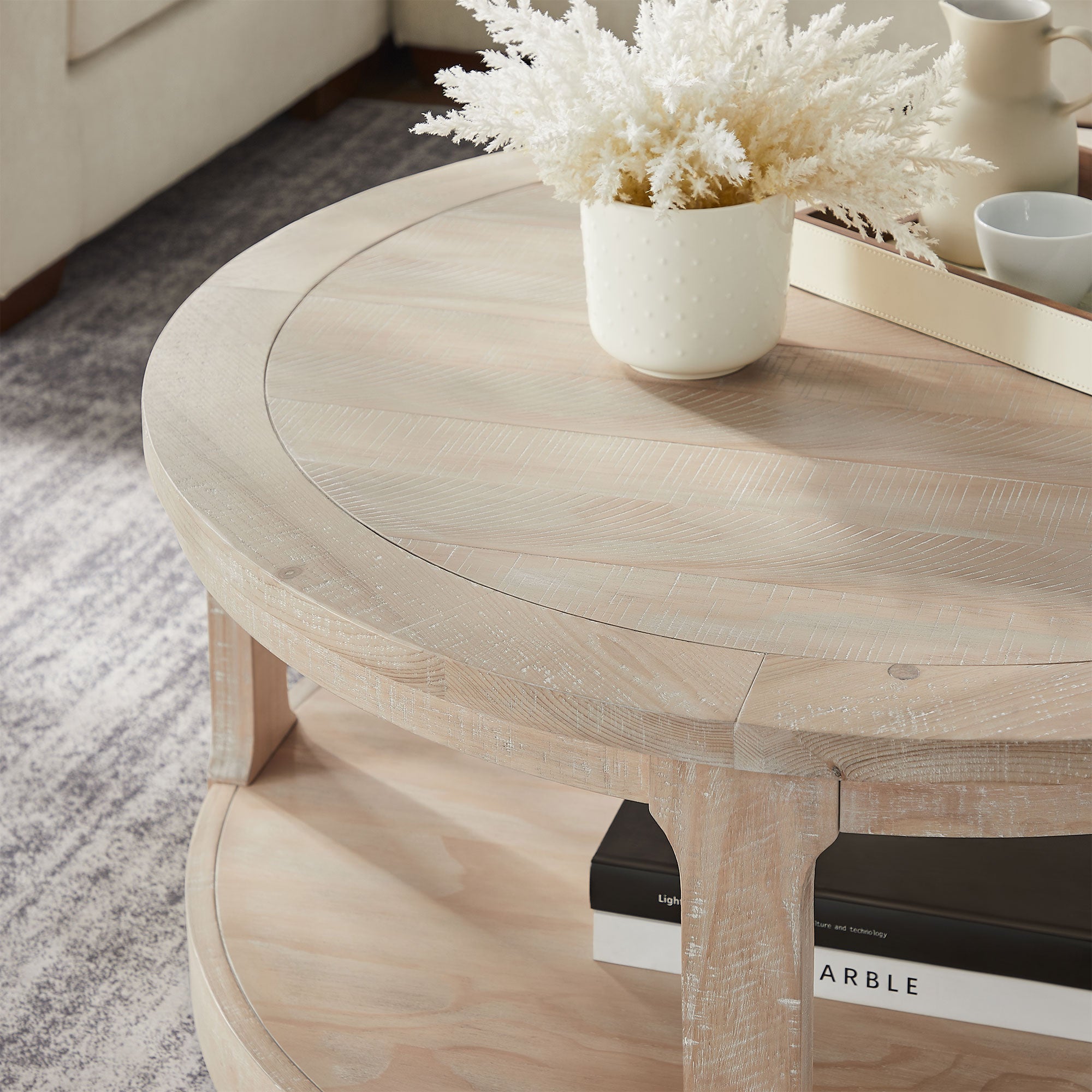 Large Traditional Round Coffee Table