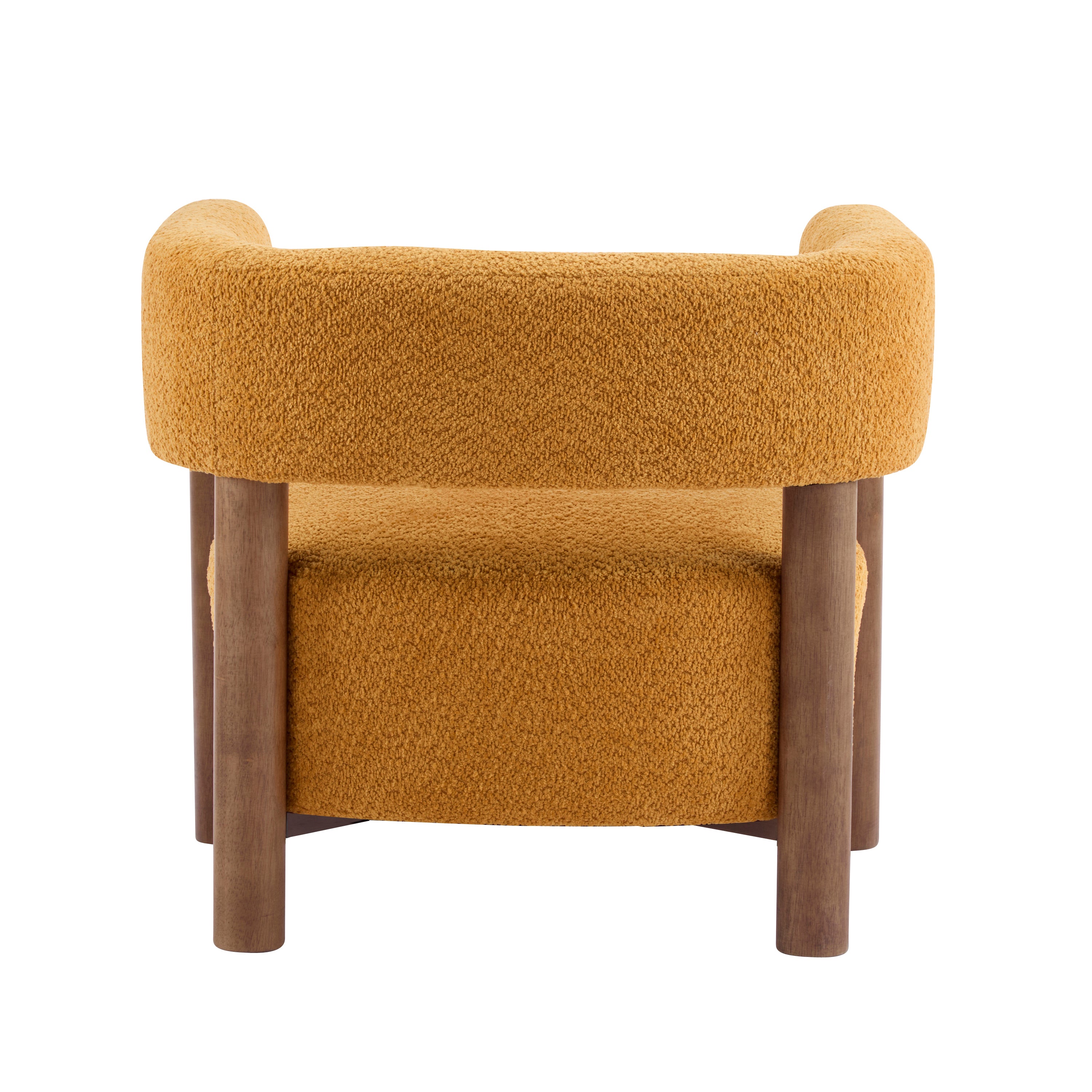Boucle Upholstered Accent Arm Chair with Modern Wooden Frame