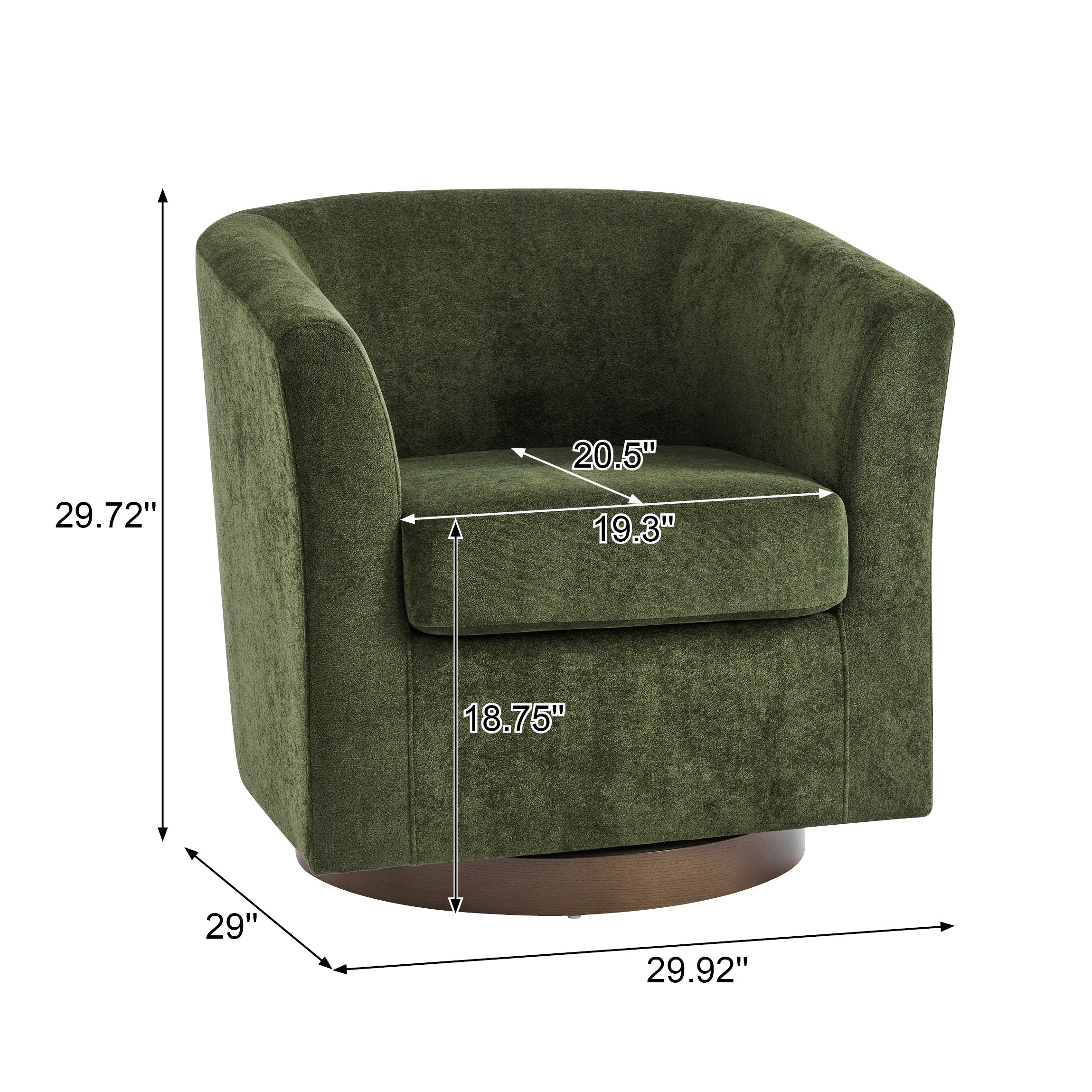 Wooden Base Swivel Accent Chair