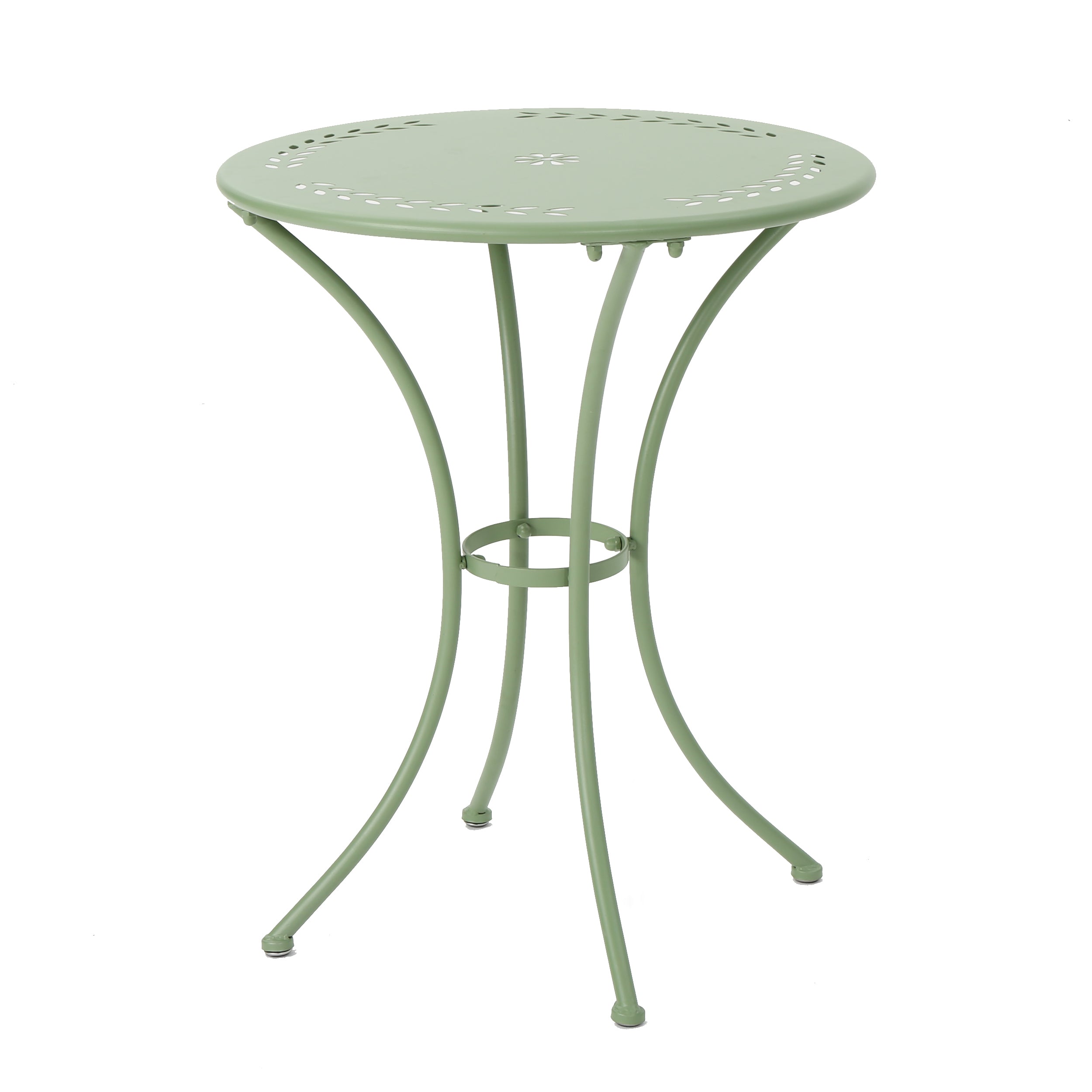 Pursuant 3-Piece Iron Bistro Set with Round Table and 2 Curved Back Chairs