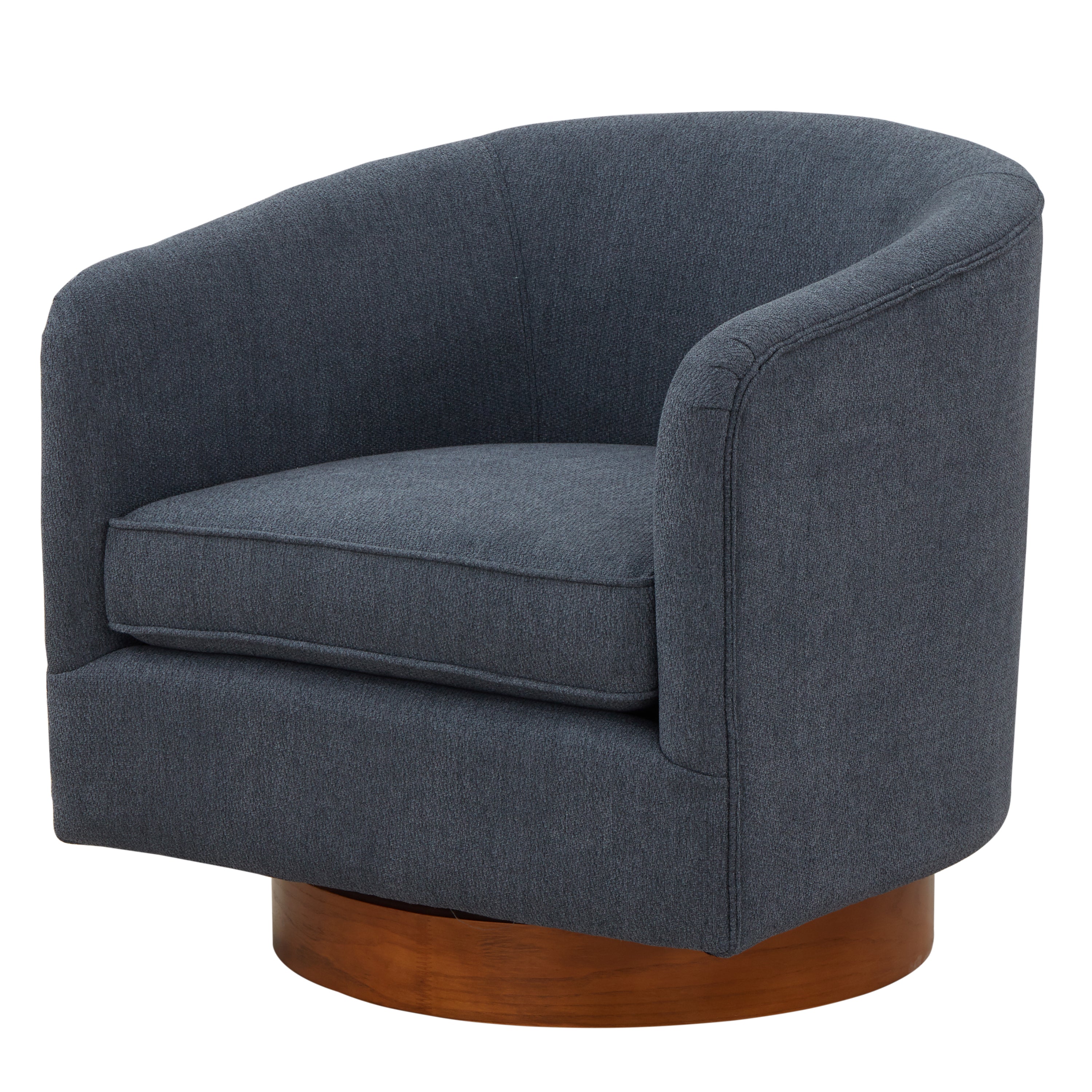 Miramar Swivel Club Accent Chair with Wood Base