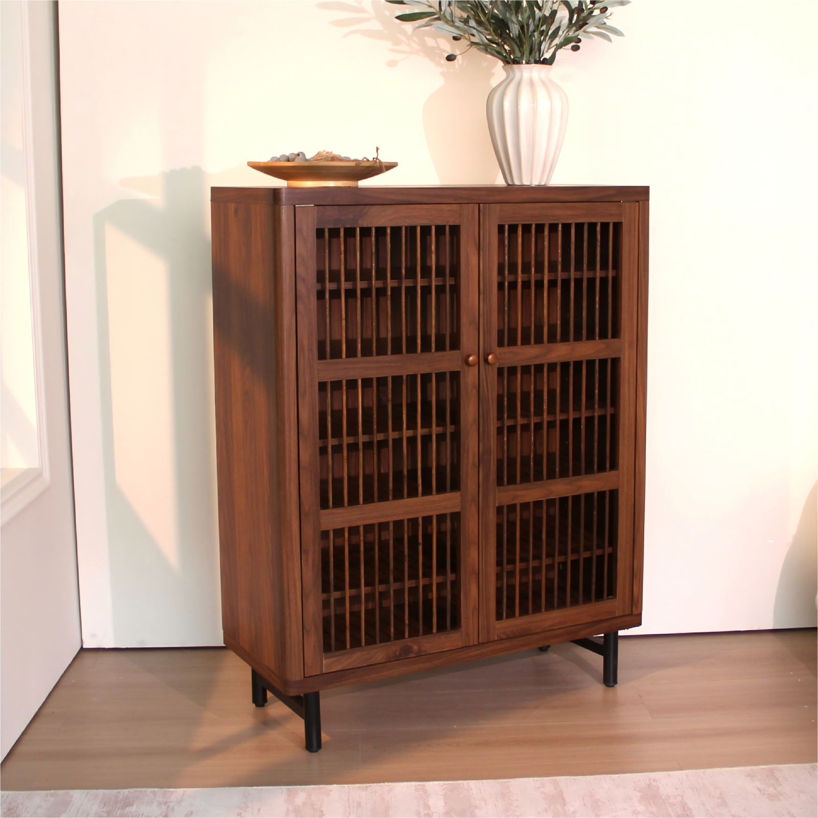 Shoe Cabinet with Shutter Doors