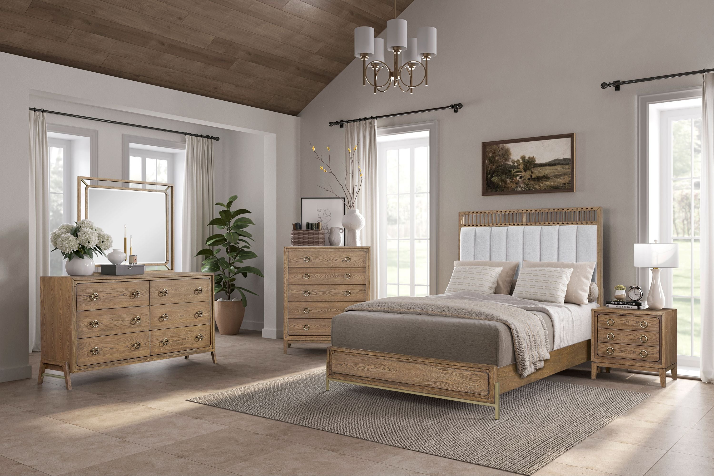 3 Drawer Nightstand with USB in Latte Finish