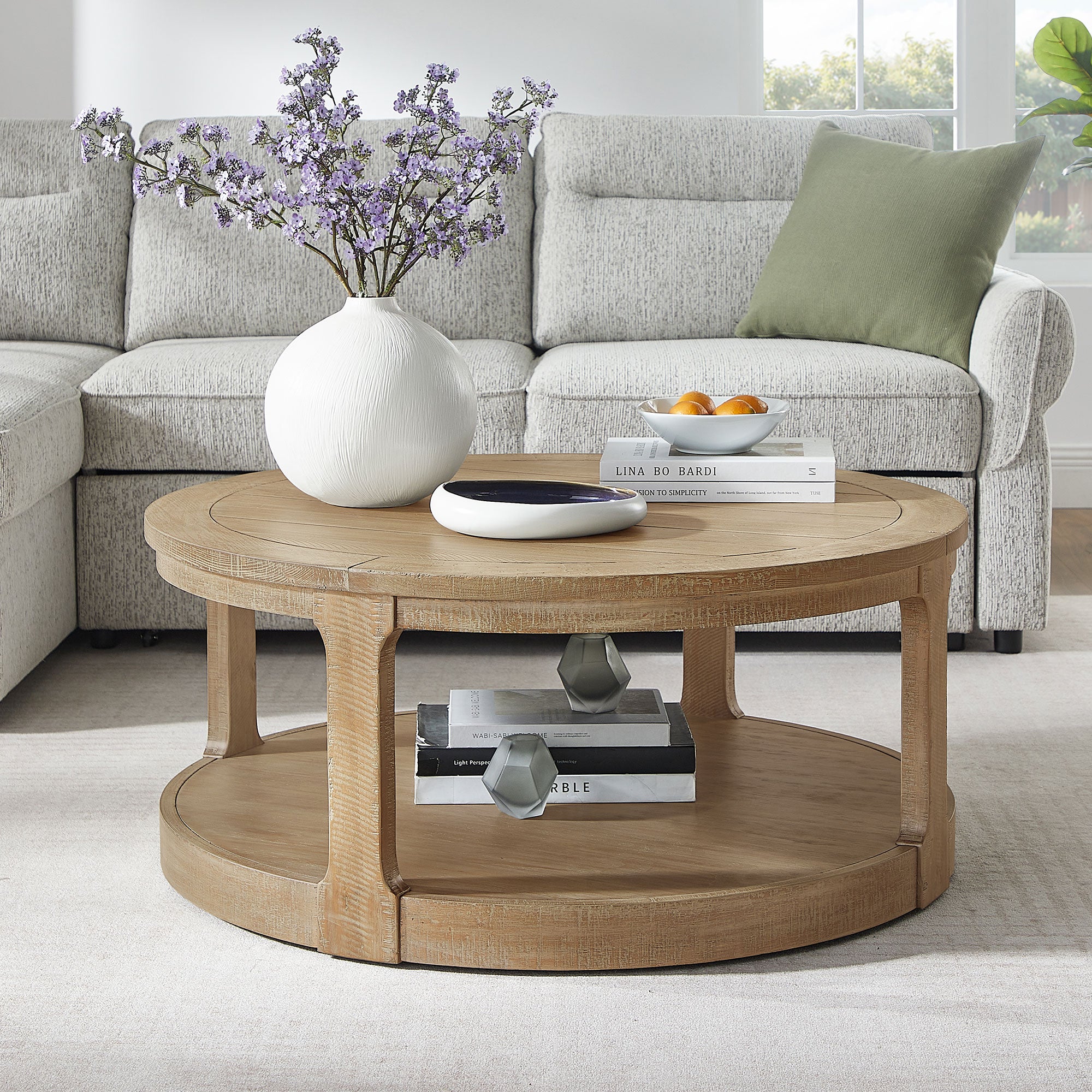 Large Traditional Round Coffee Table