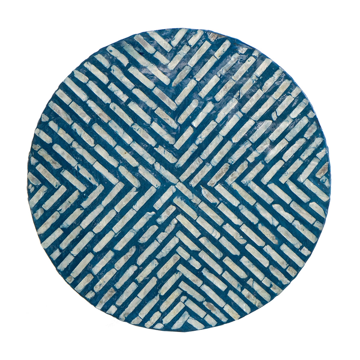 Blue Capiz Accent Stool/Table