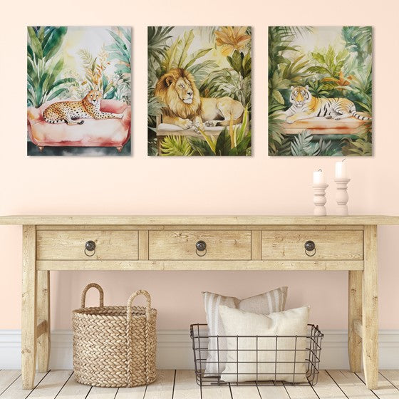 Jungle Lion Canvas Wall Art